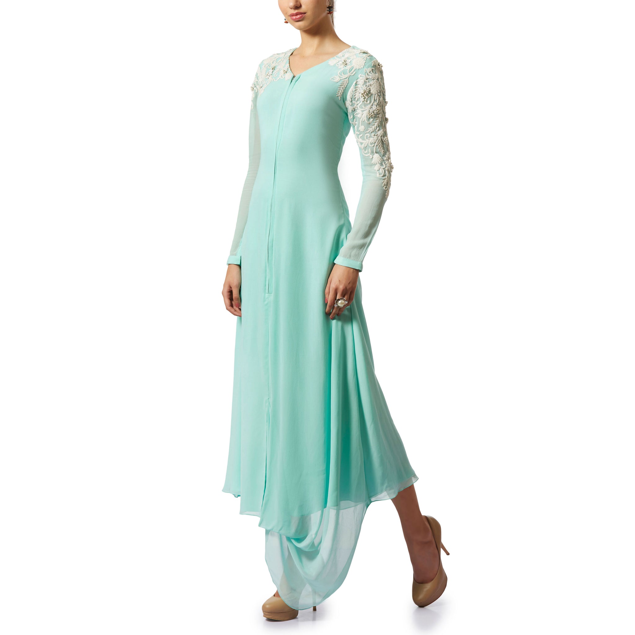 Embroidered Draped Tunic