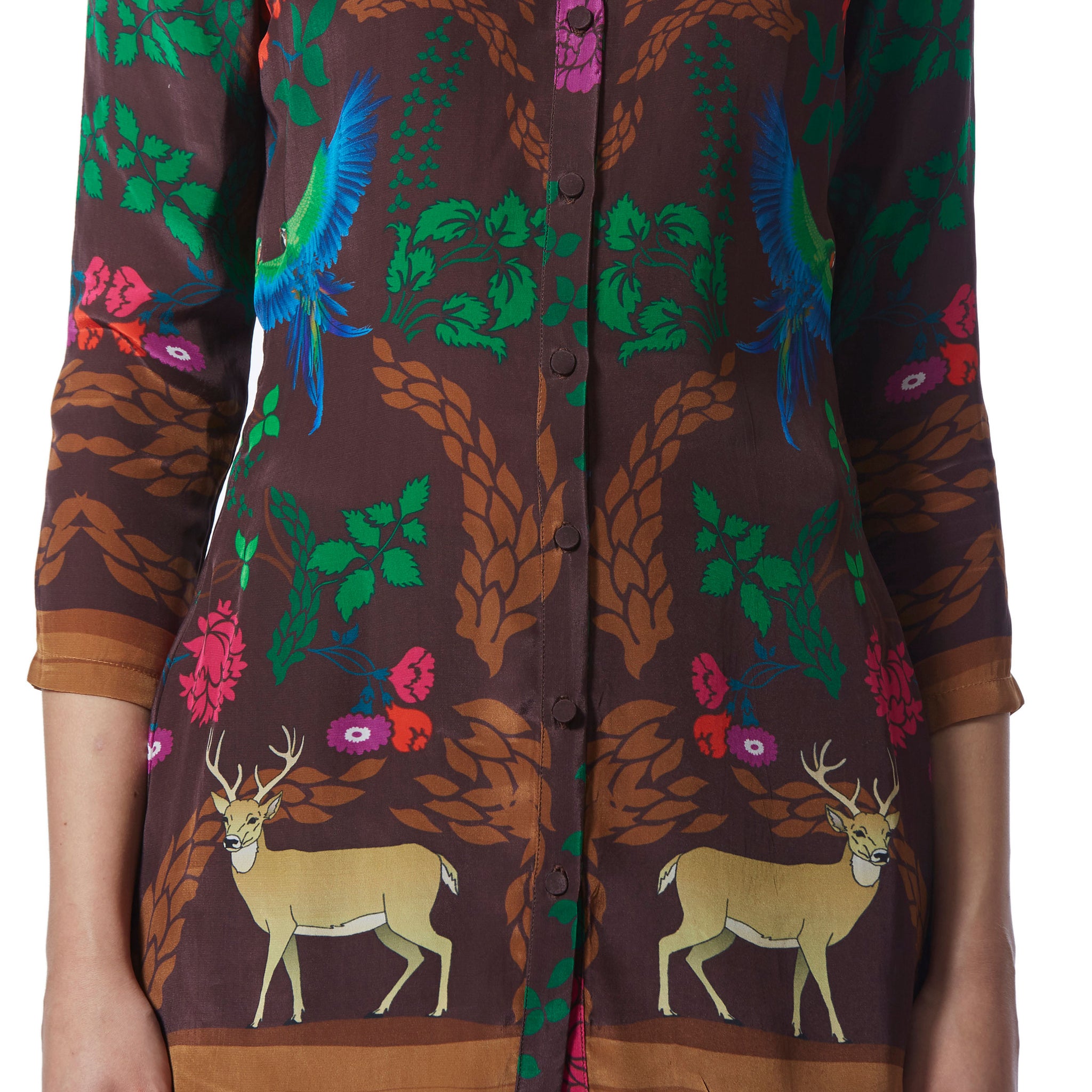 Printed Top with Attached Scarf