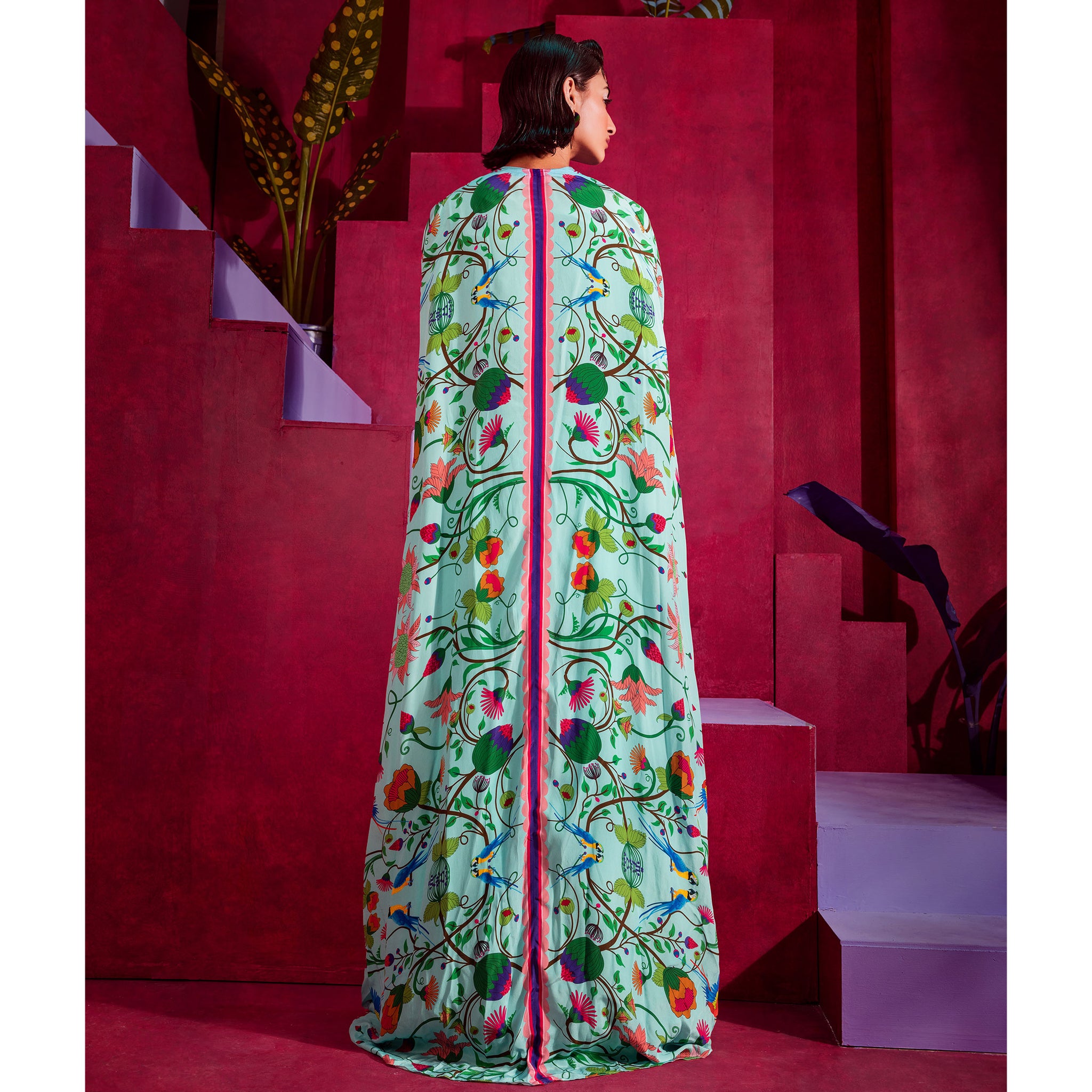 Embroidered Cape Set