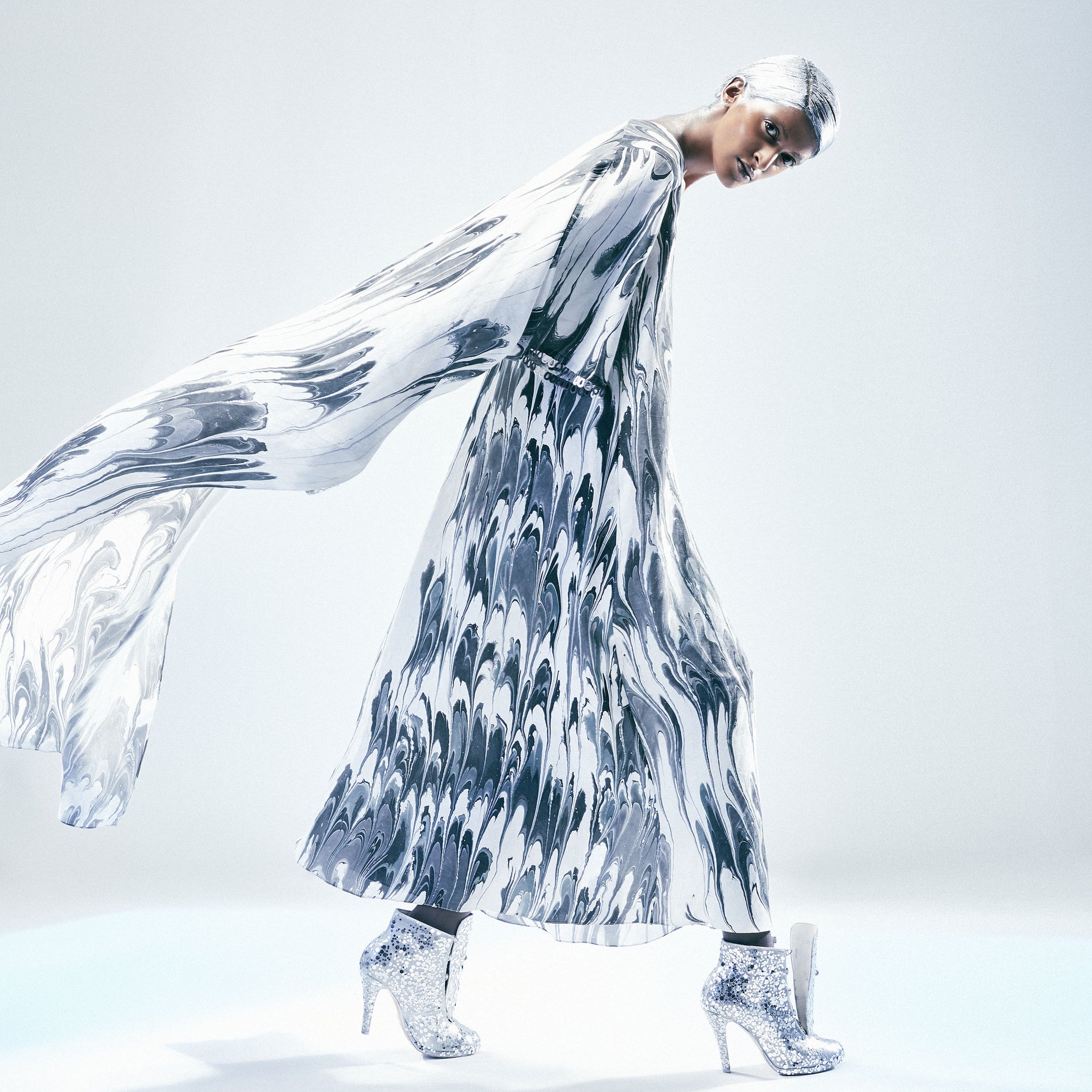 Draped Kaftan Dress
