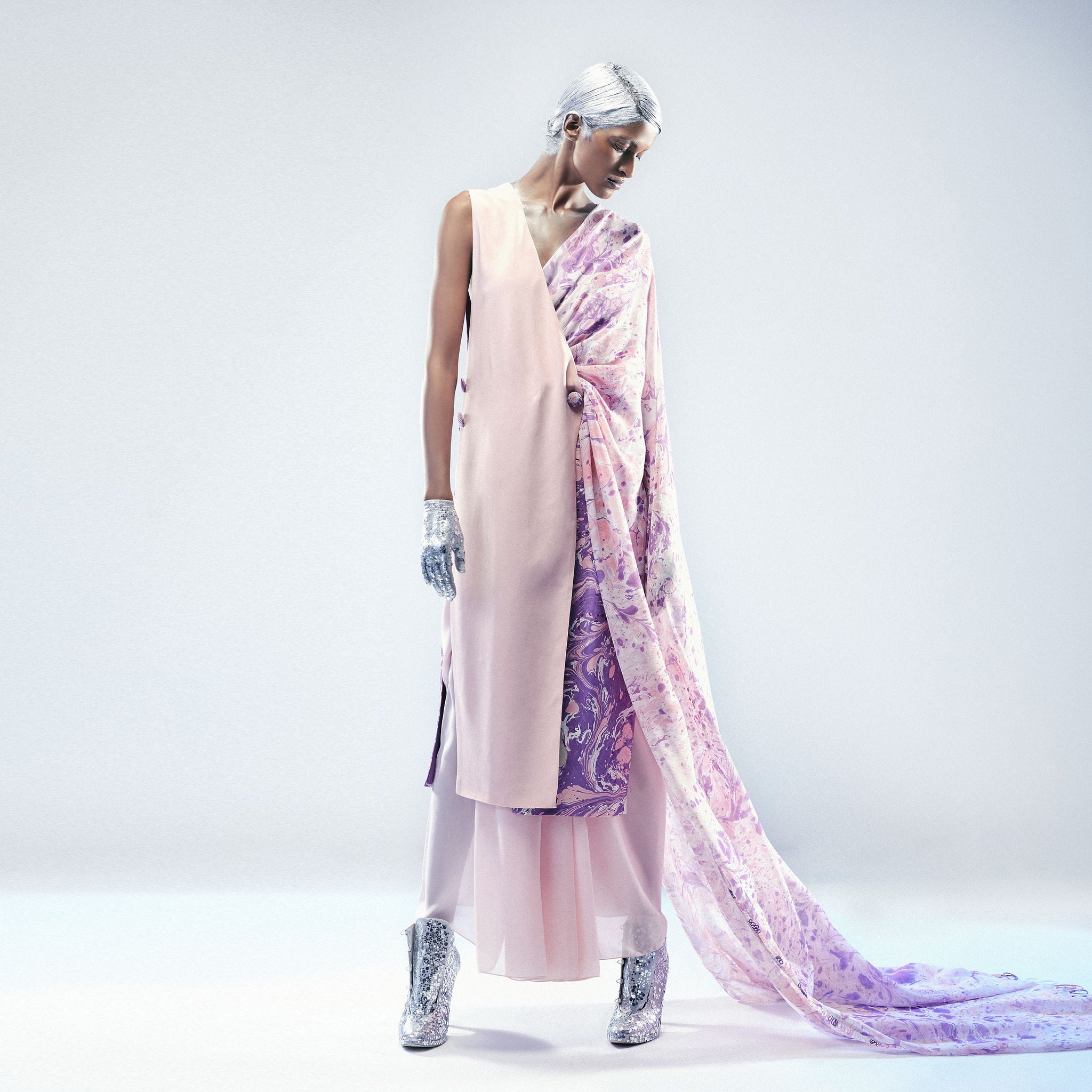 Half & Half Sari with Jacket