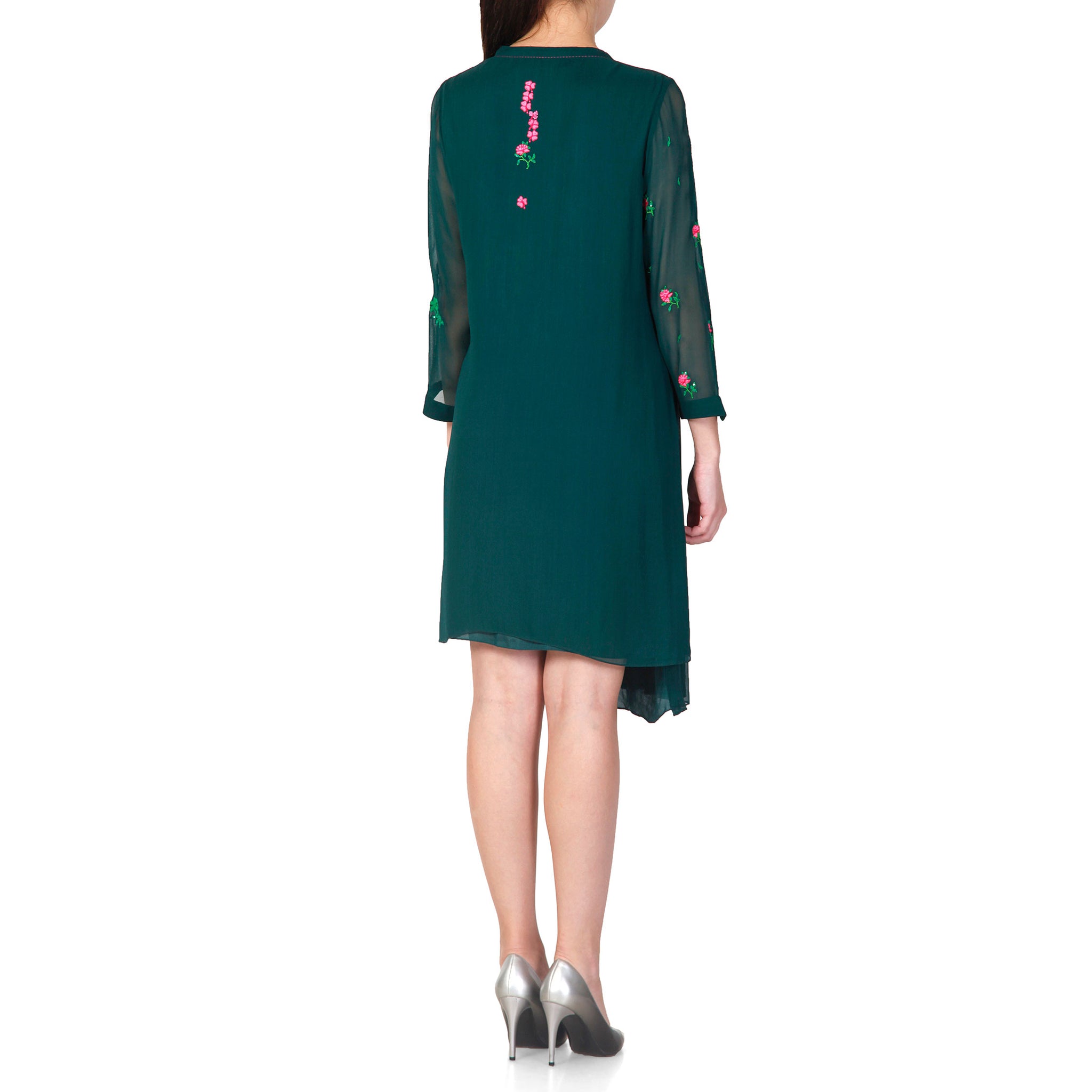 Embroidered Pleated Tunic