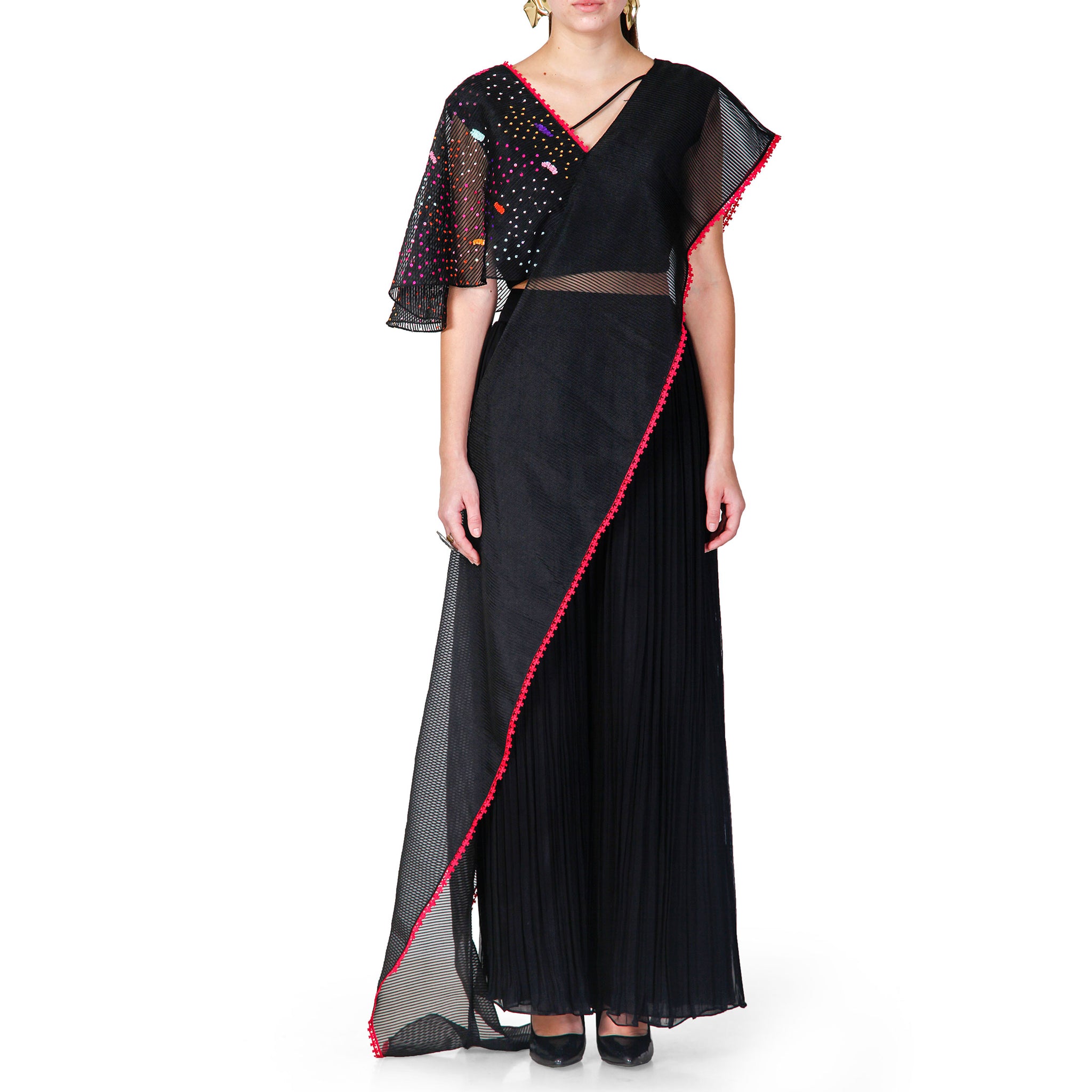 Embroidered Draped Set
