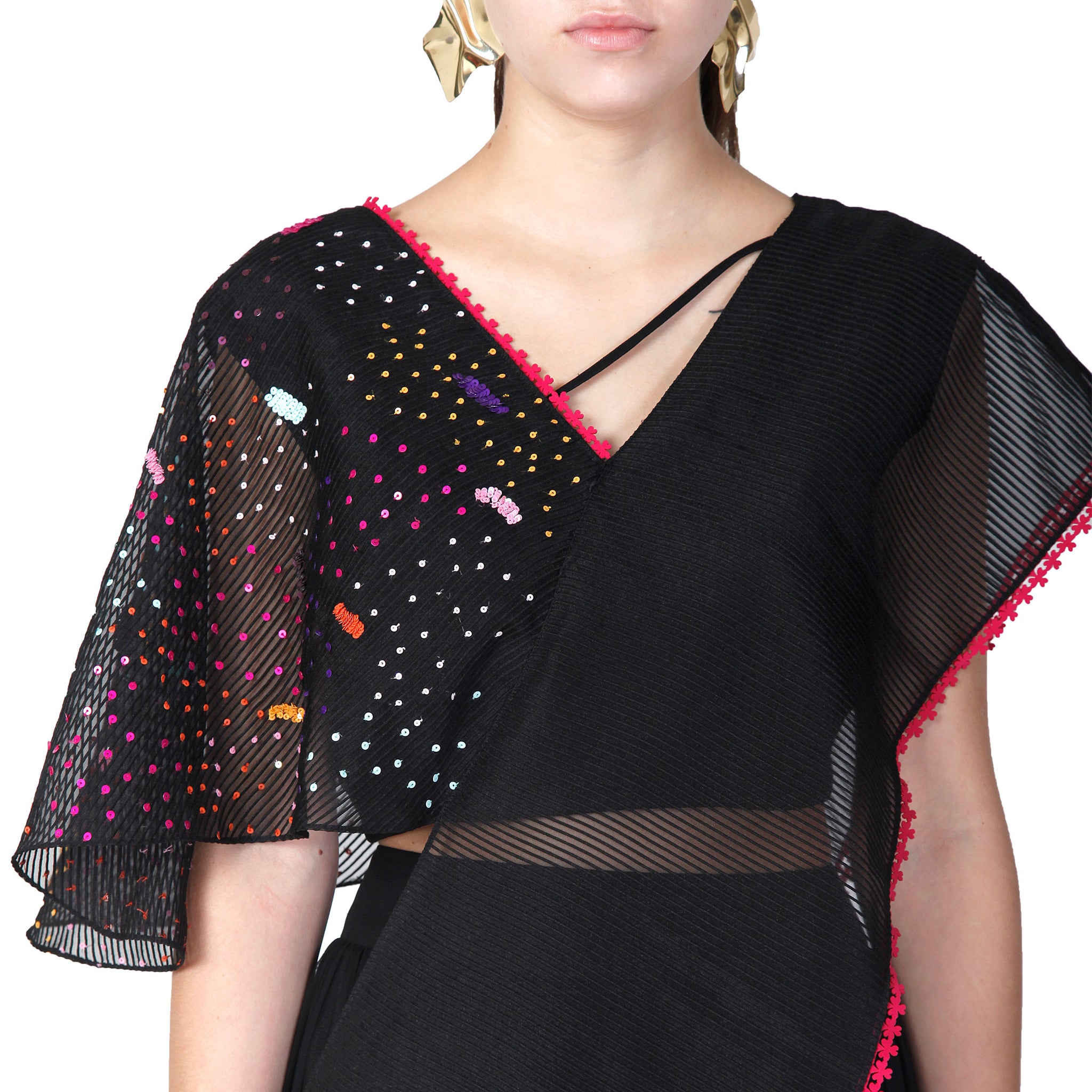 Embroidered Draped Set