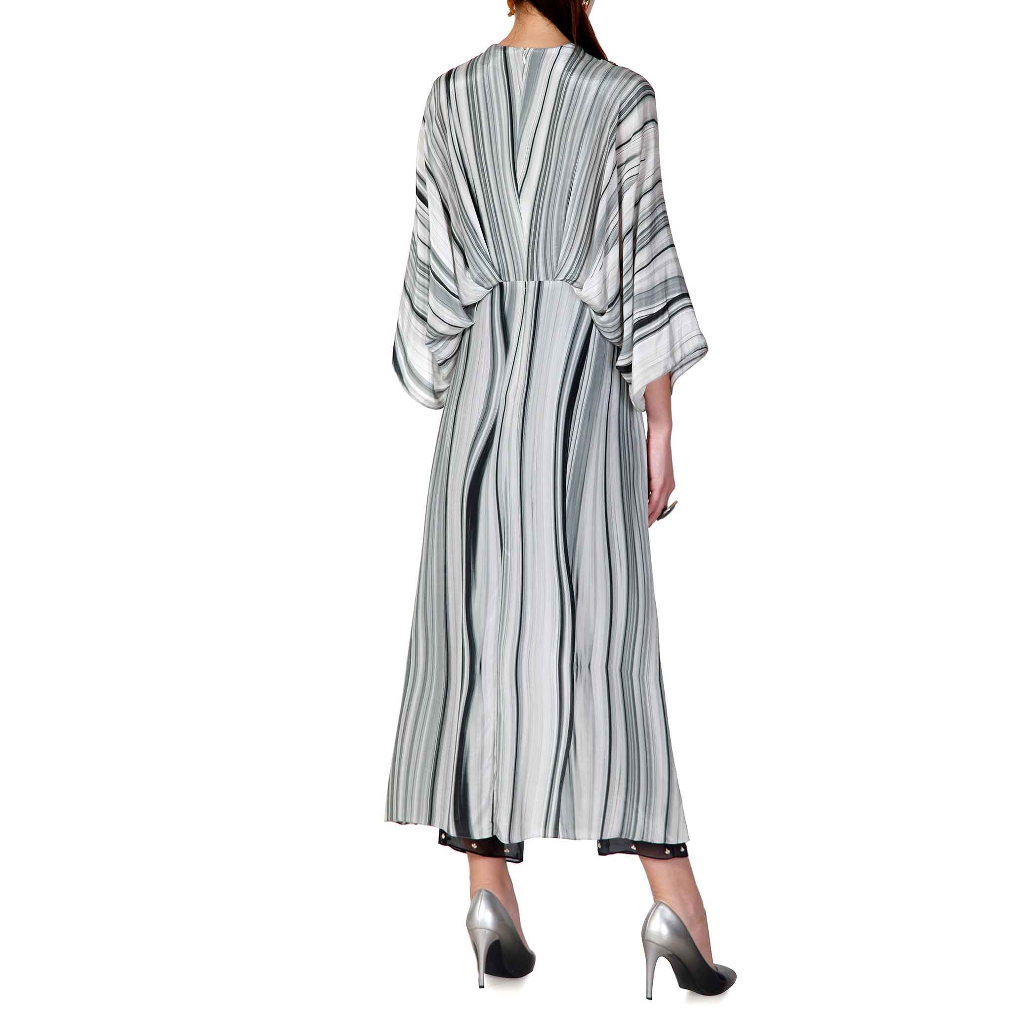 Embroidered Draped Kurta with Pants