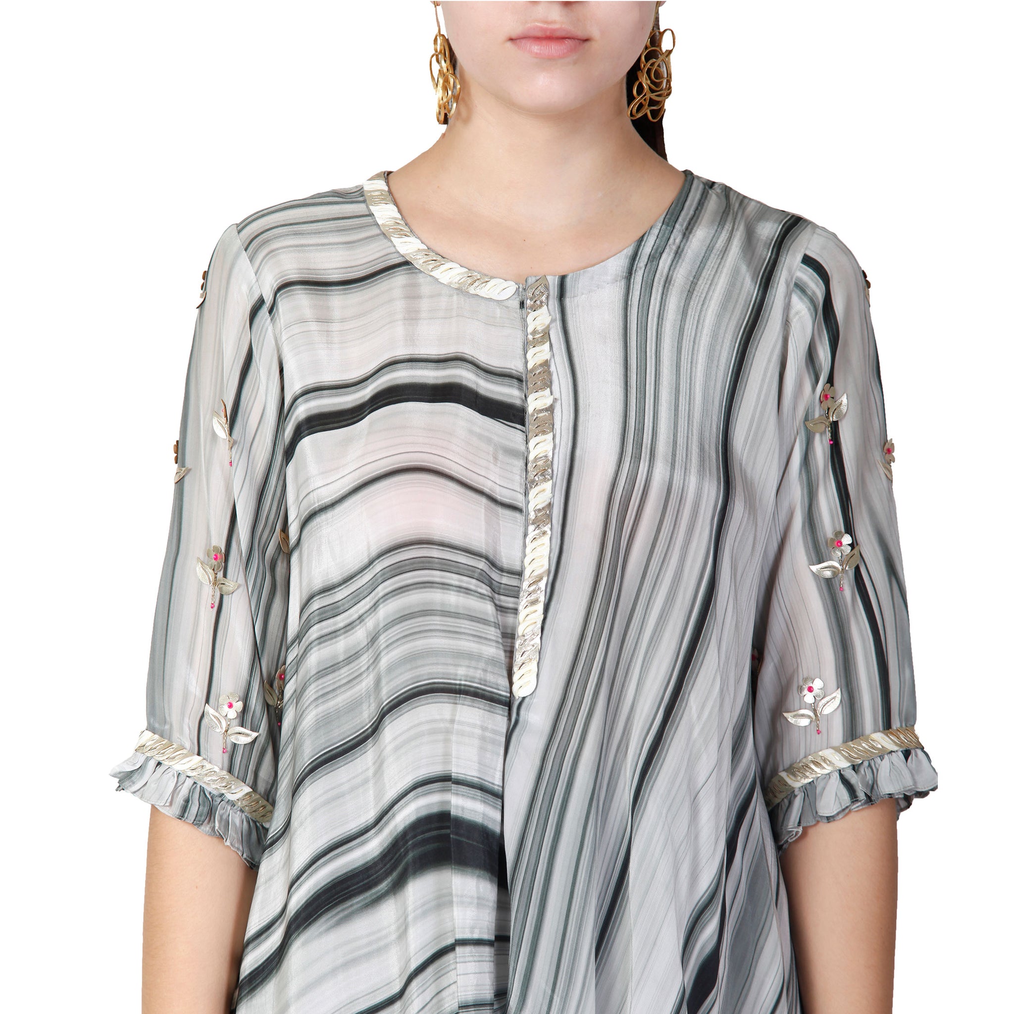 Embroidered Printed Kurta Set