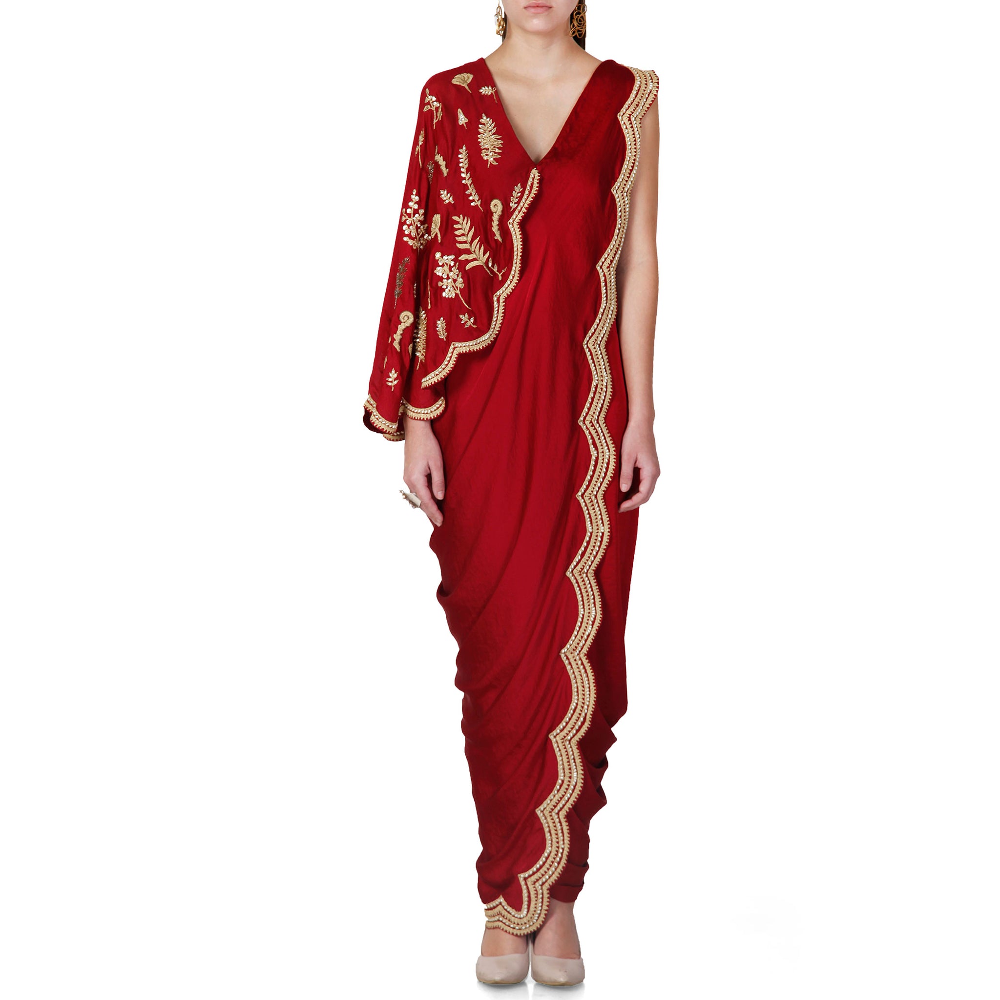 Embroidered Pre-Draped Sari