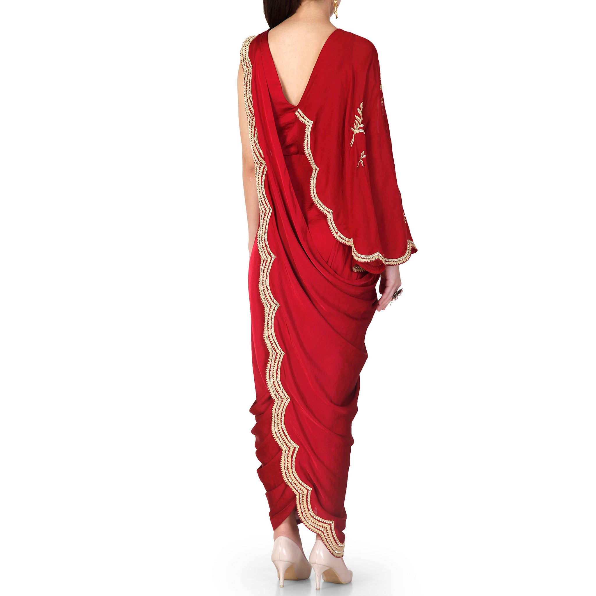 Embroidered Pre-Draped Sari