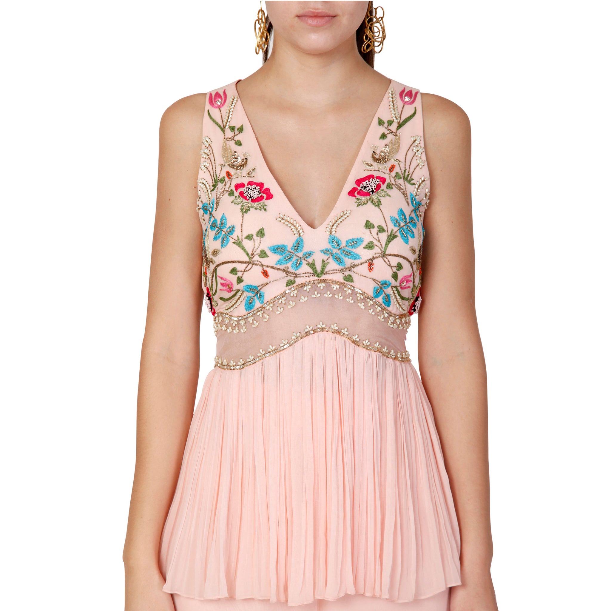 Embroidered Peplum Sharara Set