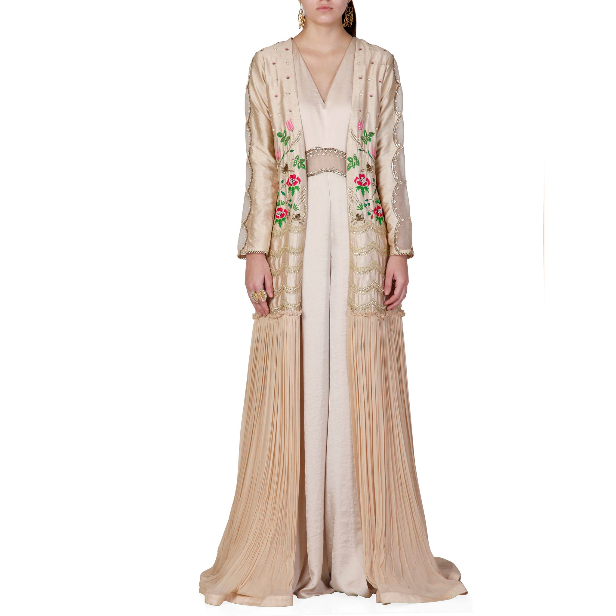 Embroidered Jacket with Jumpsuit