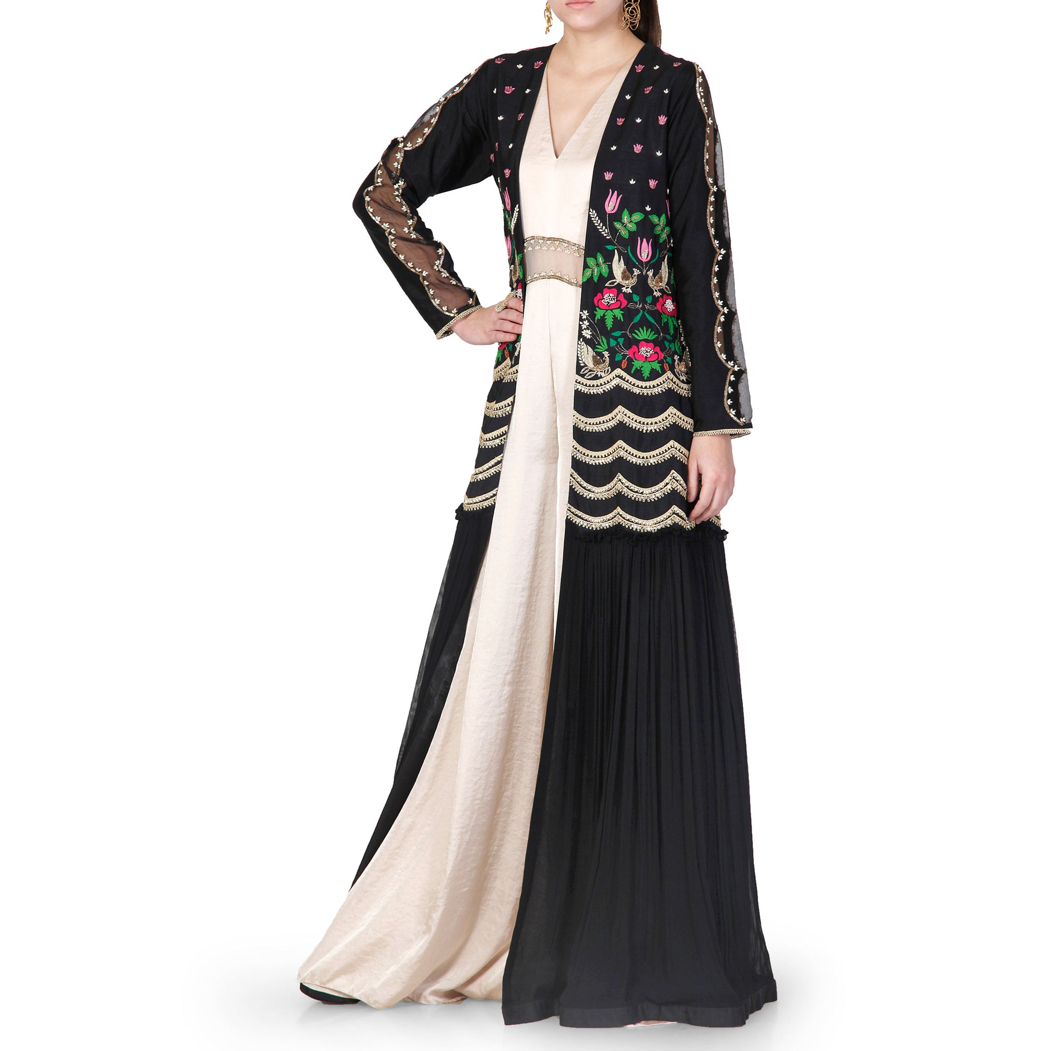 Embroidered Jacket with Jumpsuit