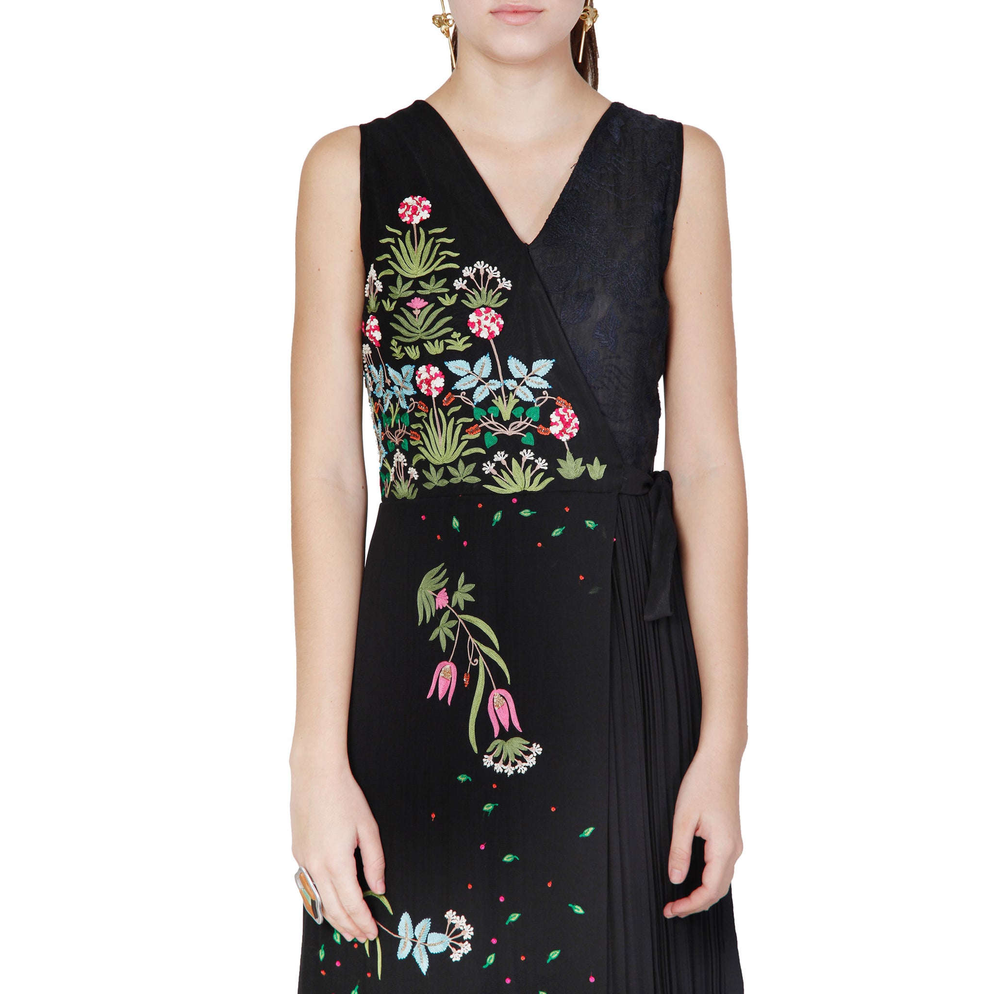 Overlap Embroidered Jumpsuit