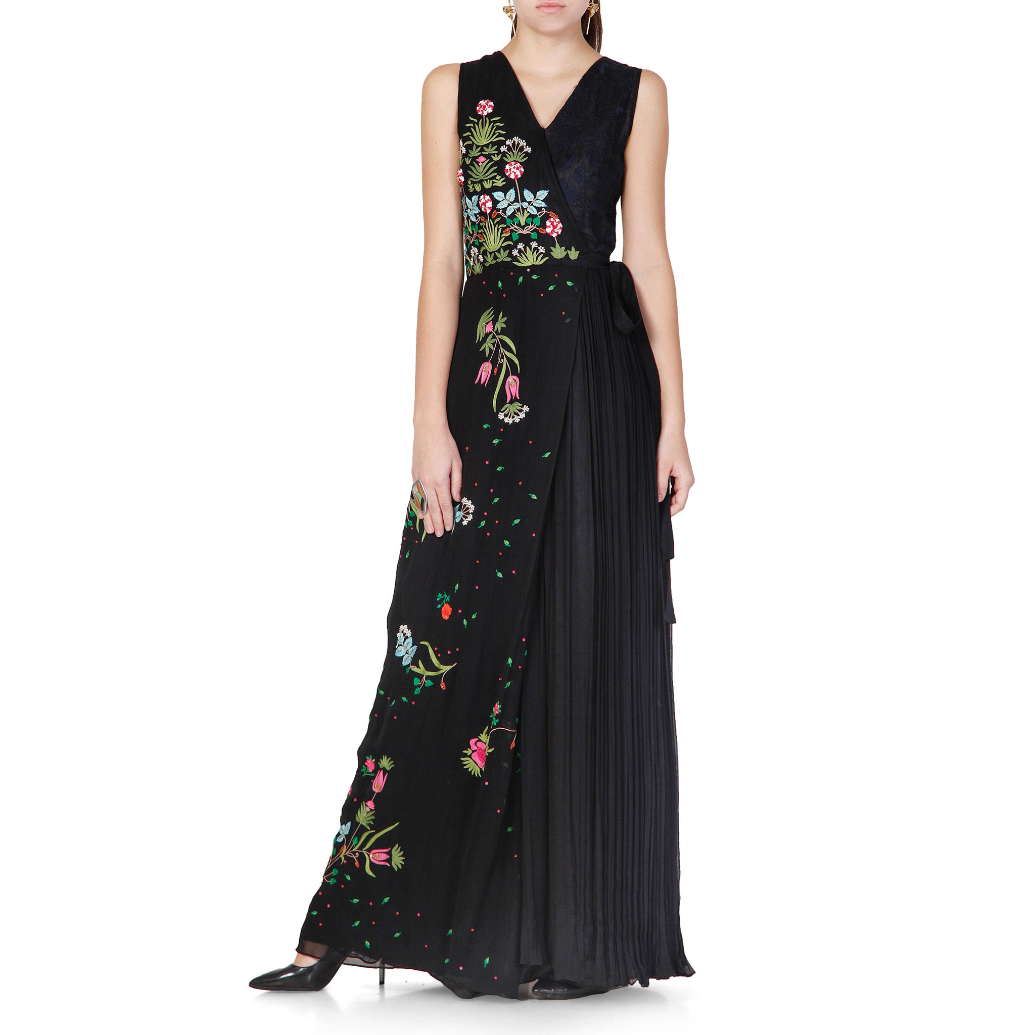 Overlap Embroidered Jumpsuit