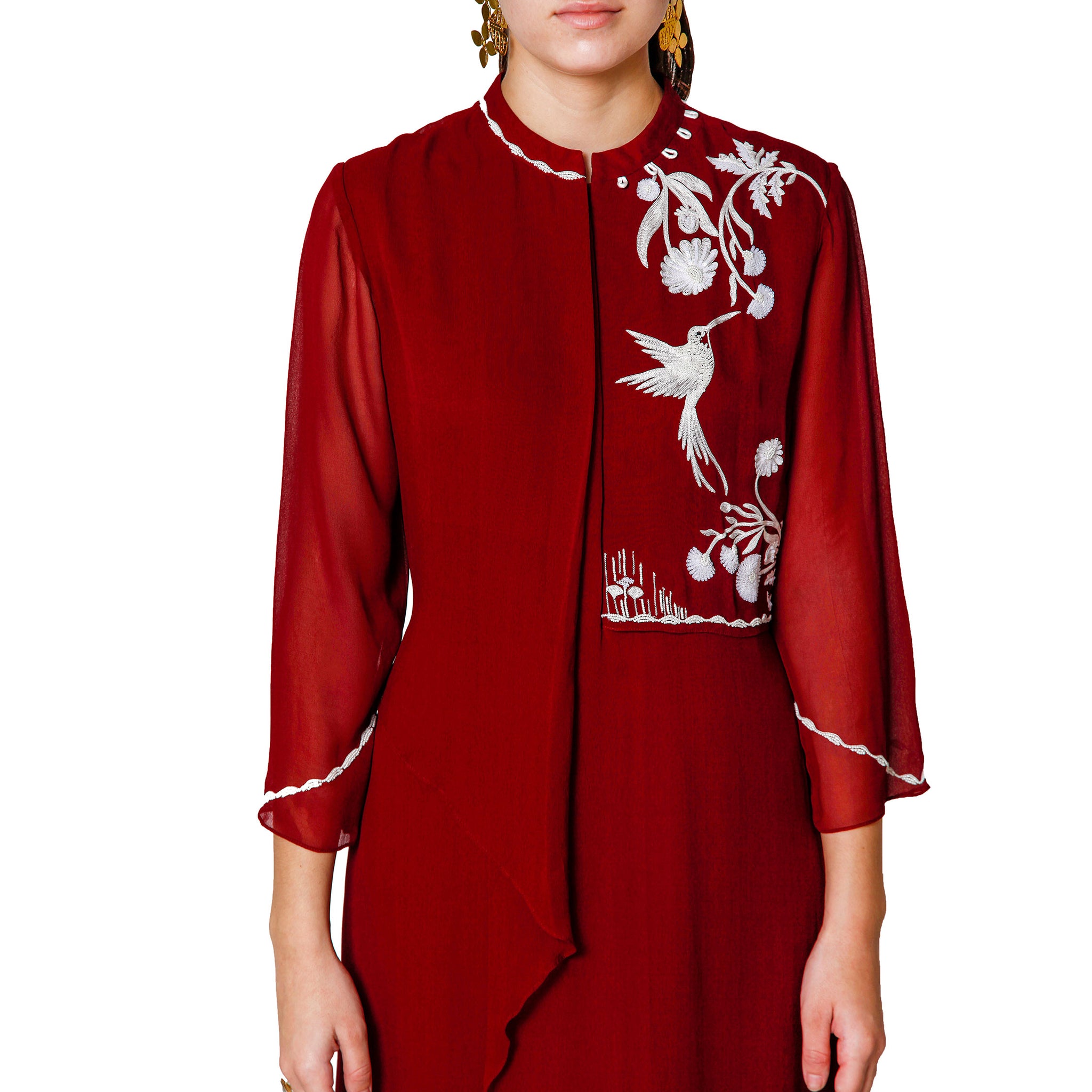 Embroidered Overlap Kurta Set