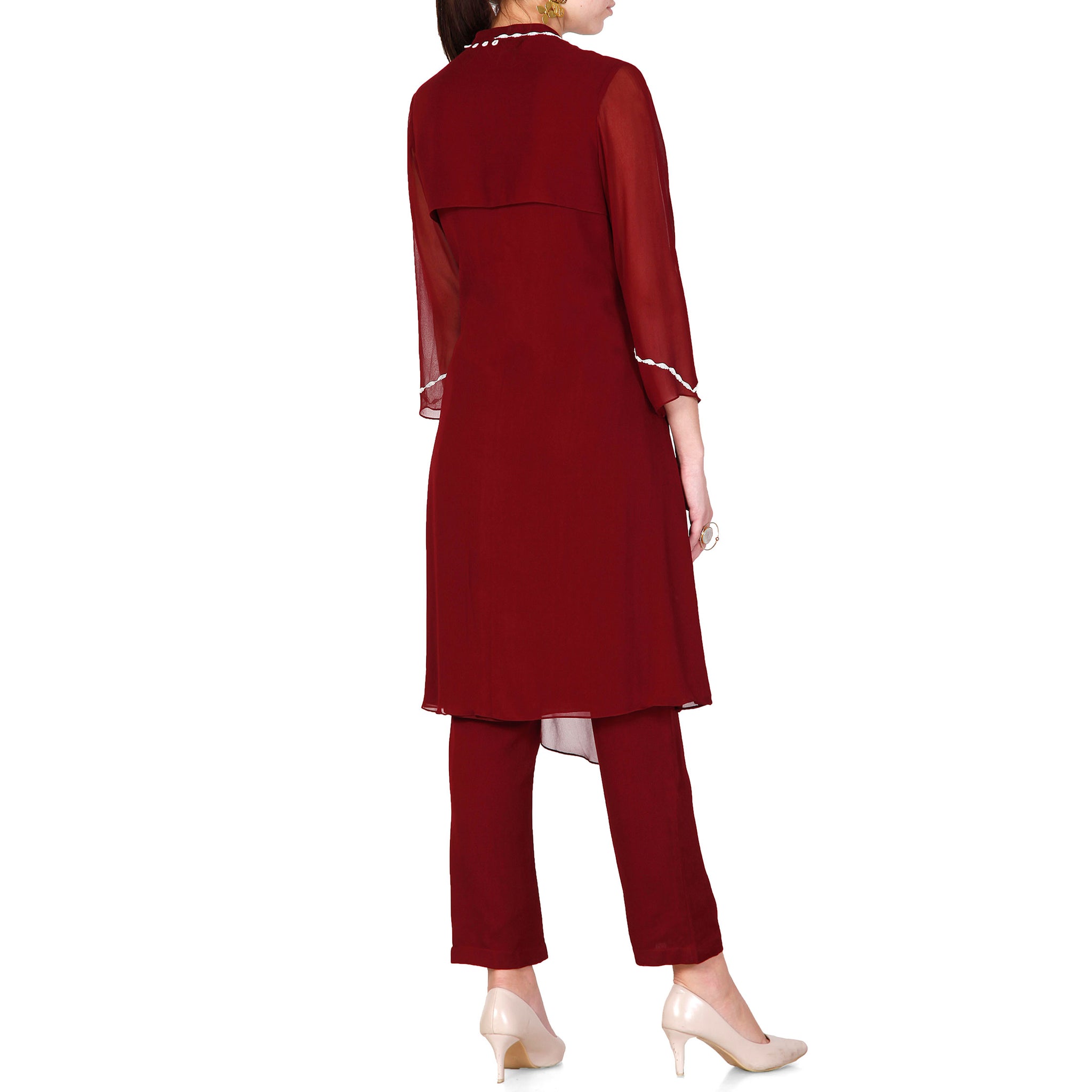 Embroidered Overlap Kurta Set