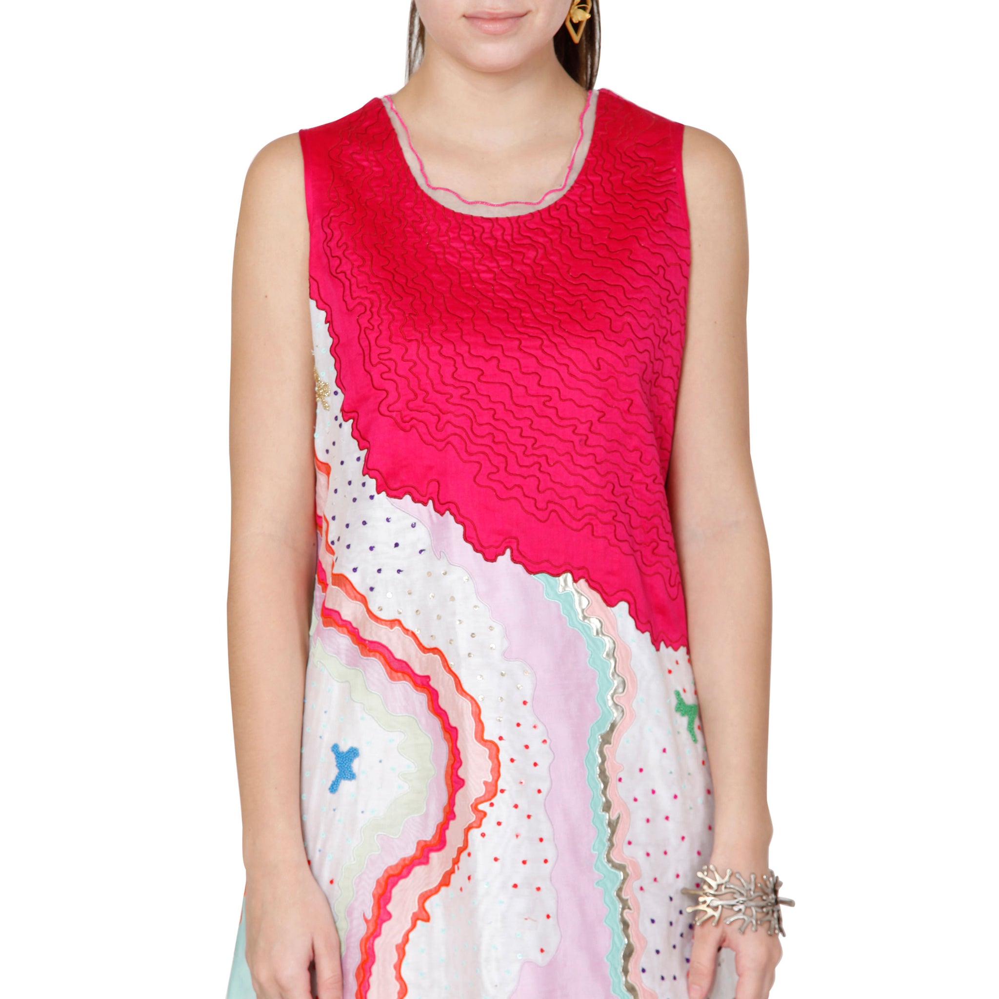 Embroidered Tiered Dress