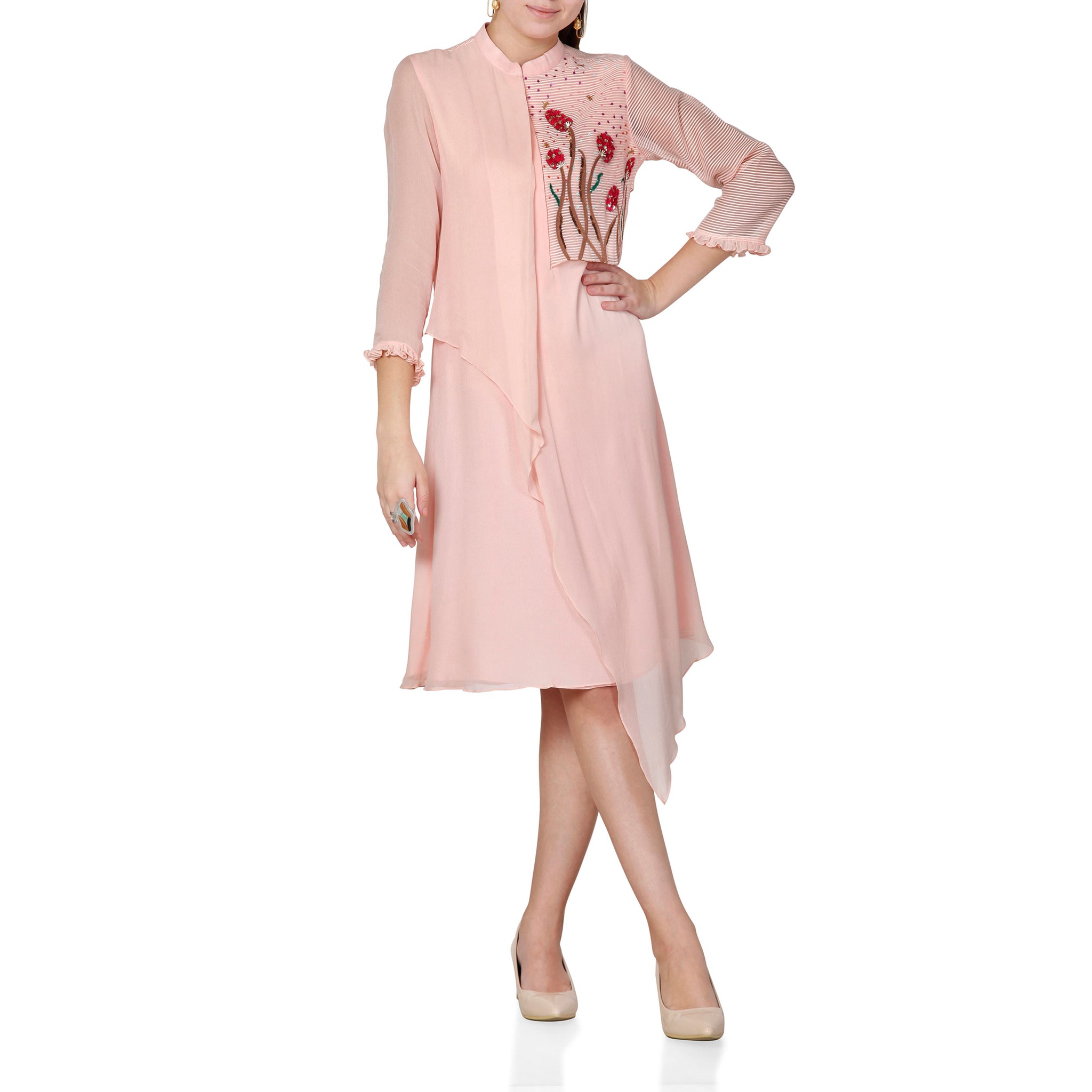 Embroidered Draped Tunic