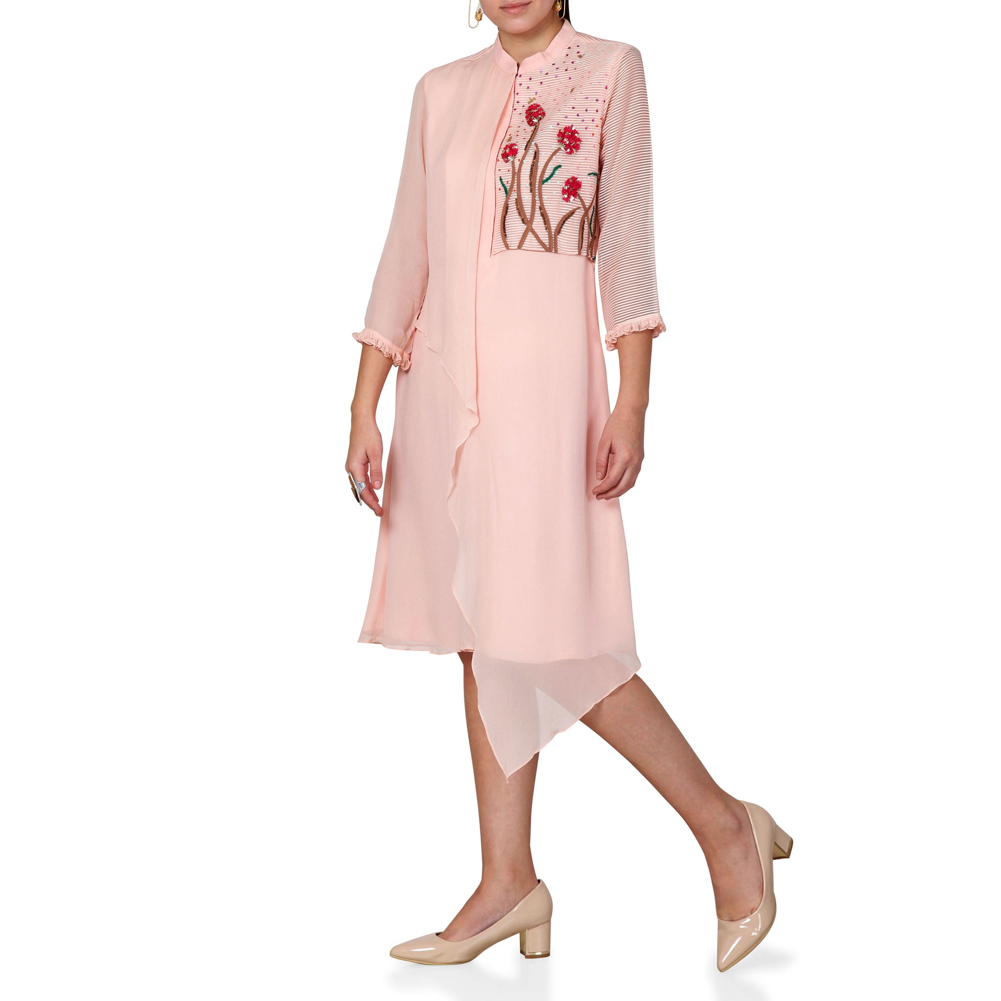 Embroidered Draped Tunic