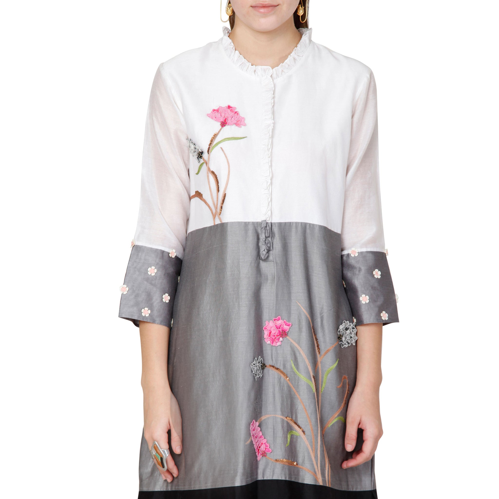 Embroidered Chanderi Tunic