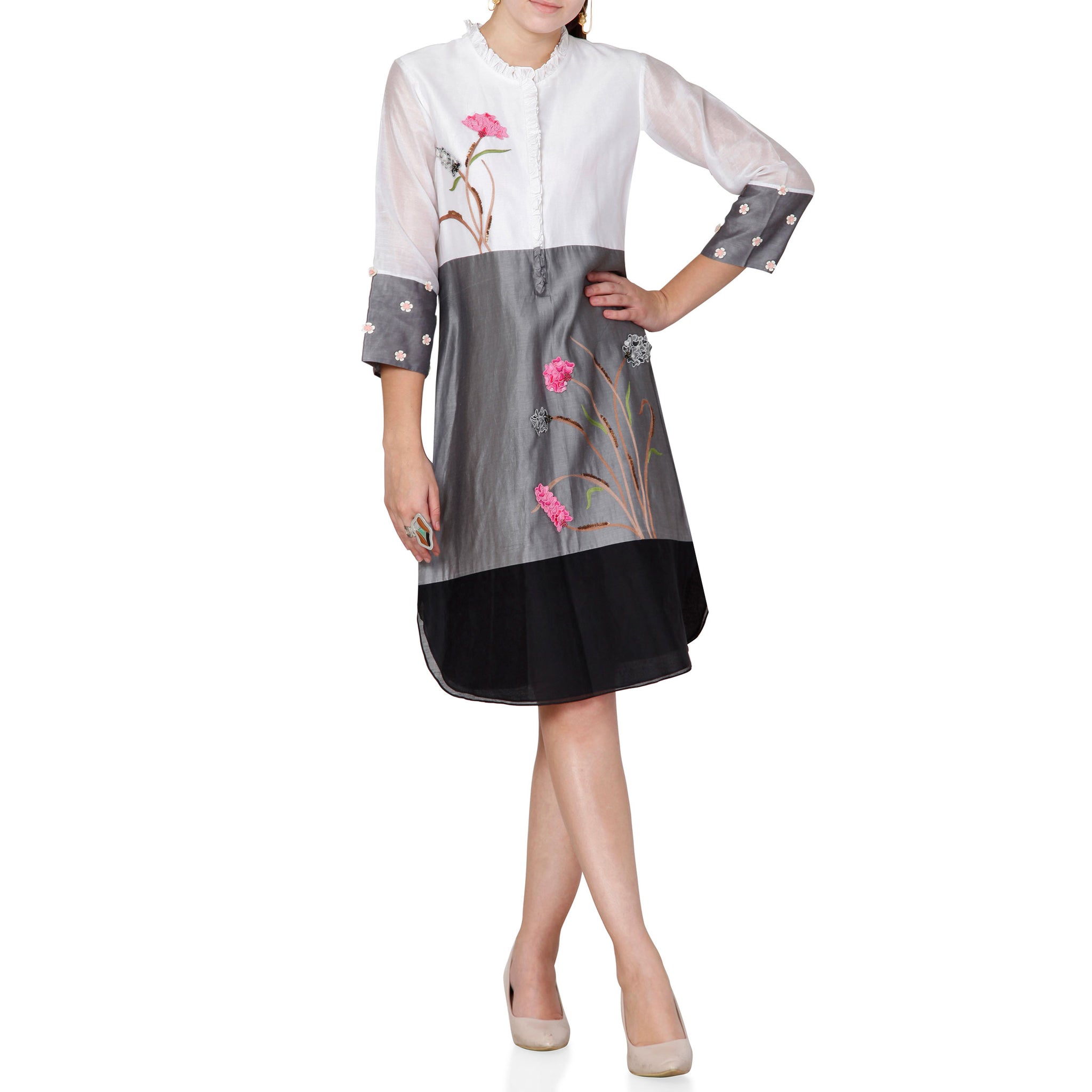 Embroidered Chanderi Tunic