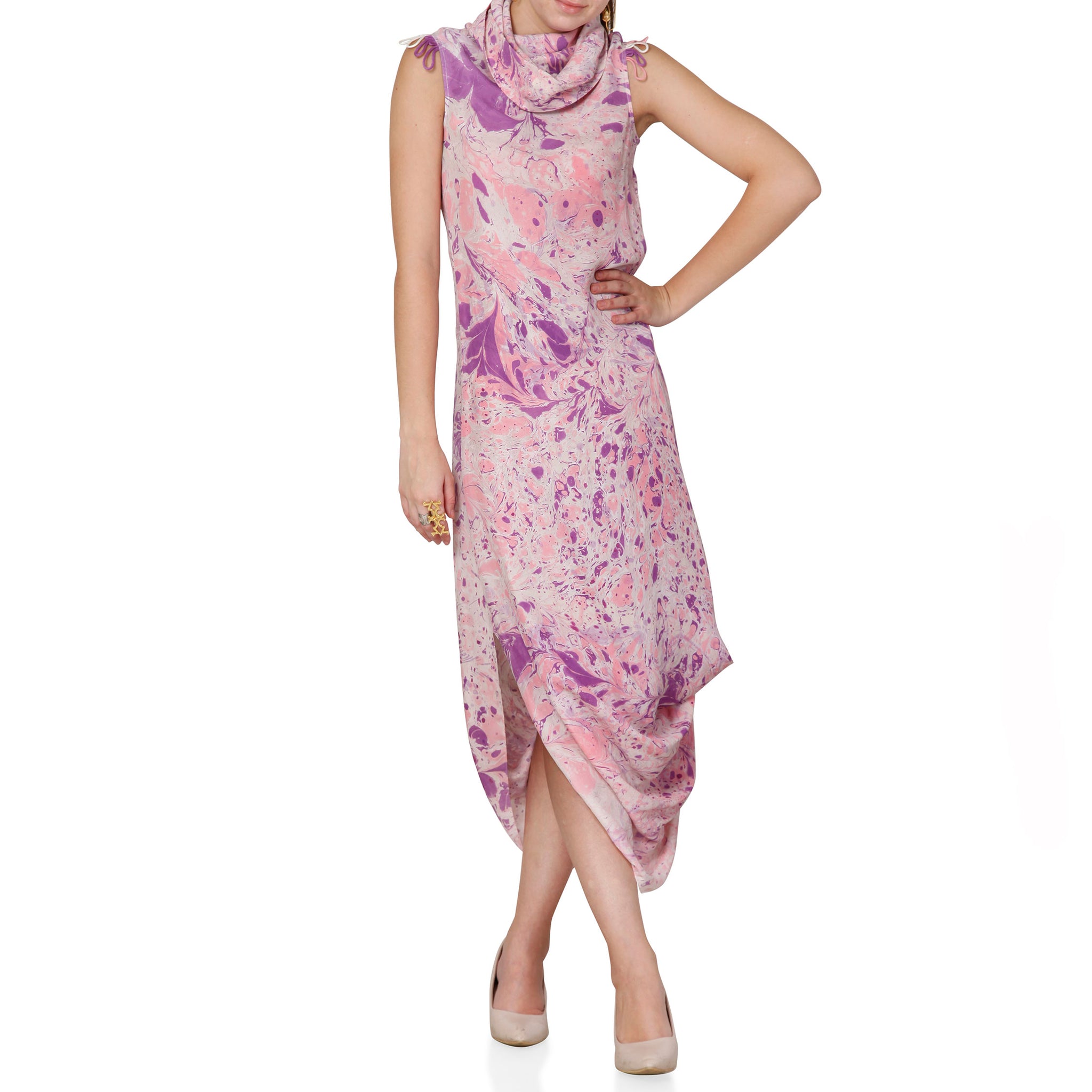 Printed Draped Dress
