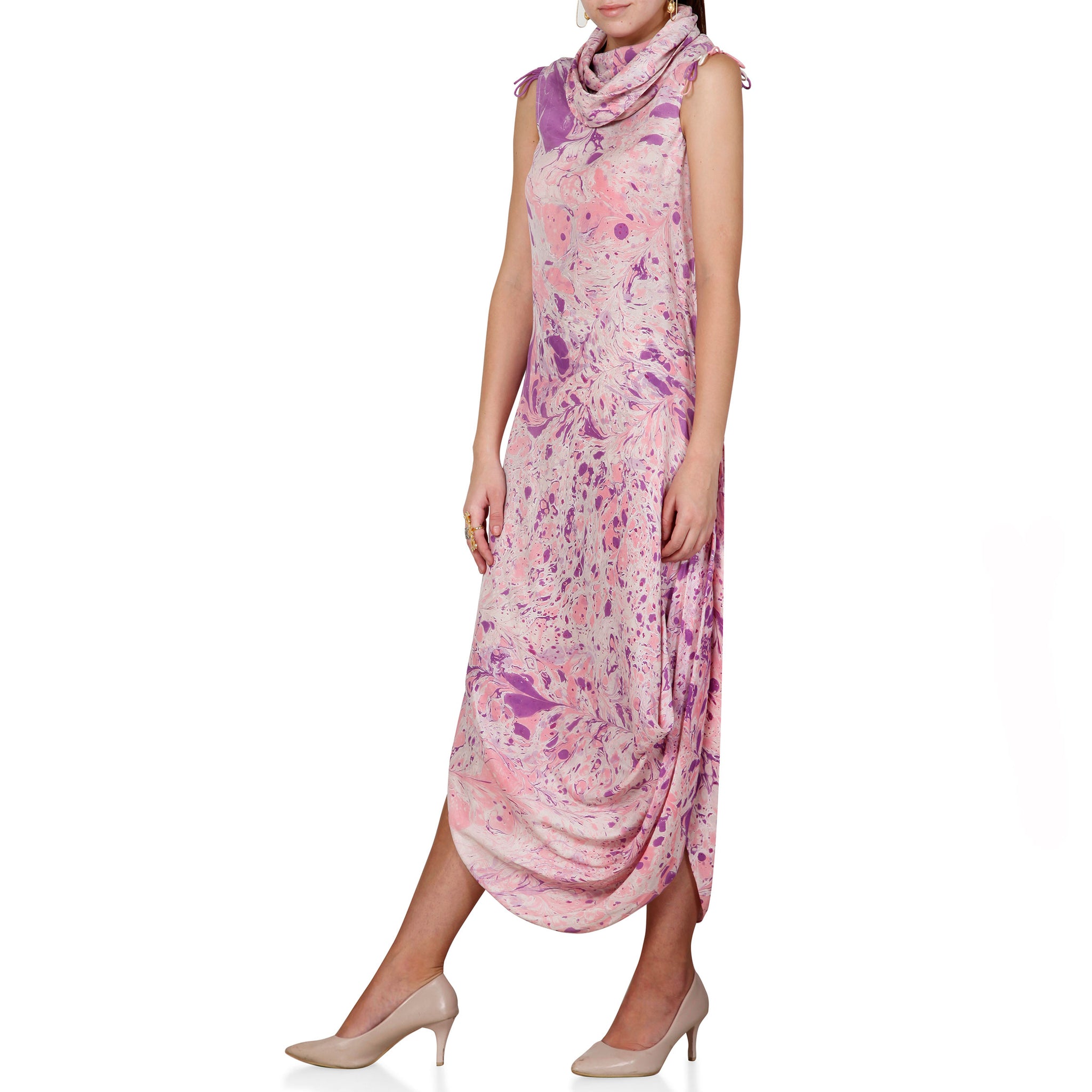 Printed Draped Dress