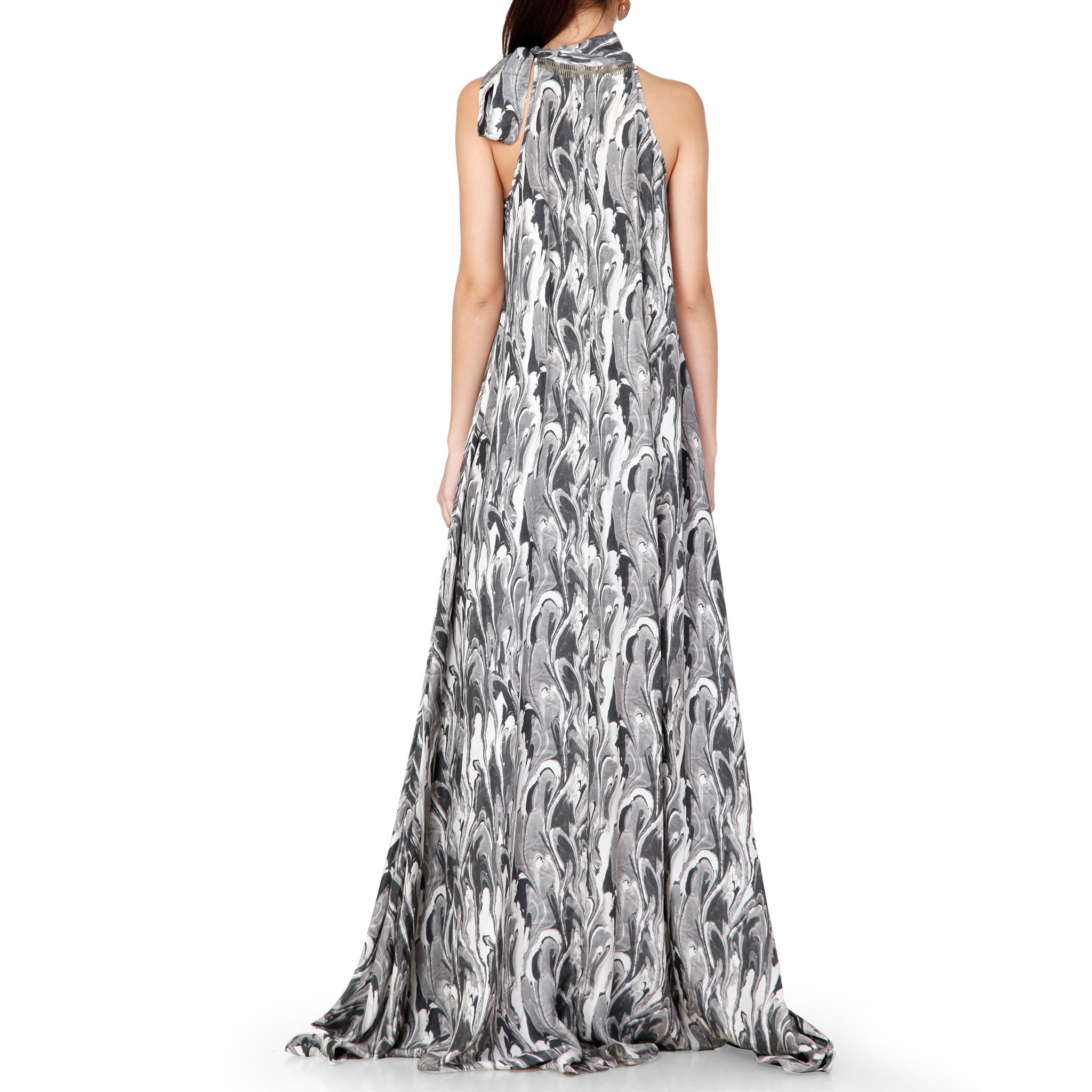 Knot Collar Maxi Dress