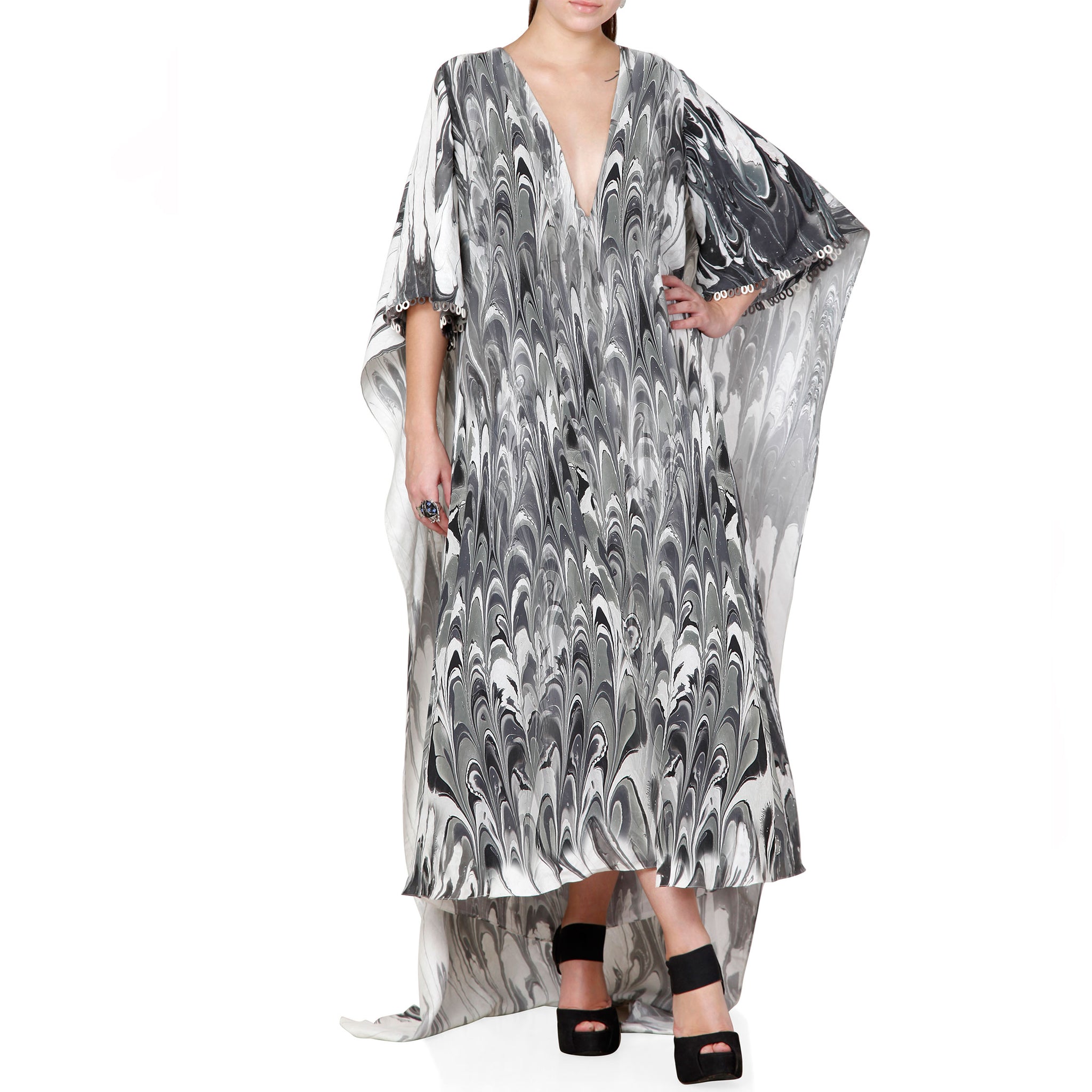 Draped Kaftan Dress