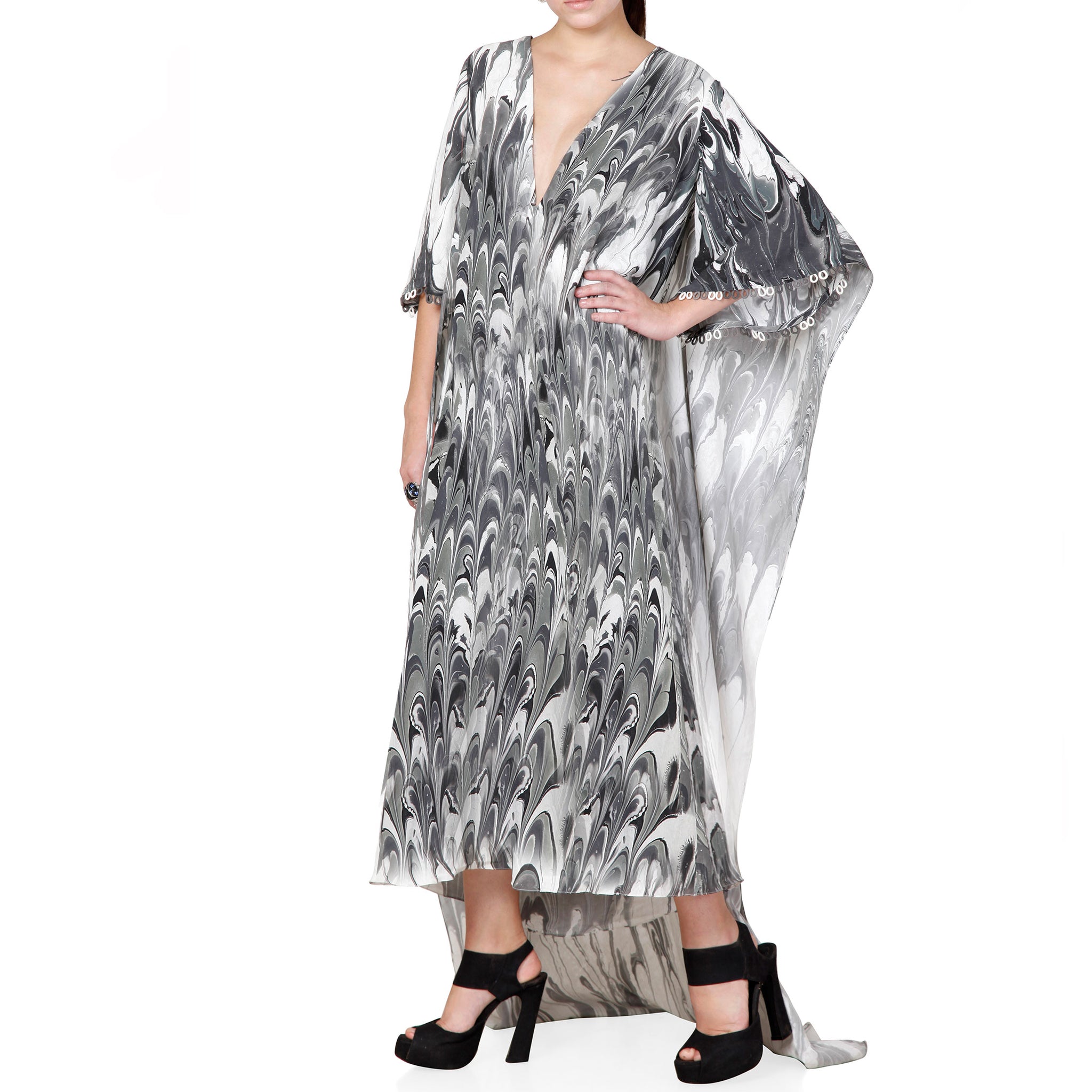 Draped Kaftan Dress