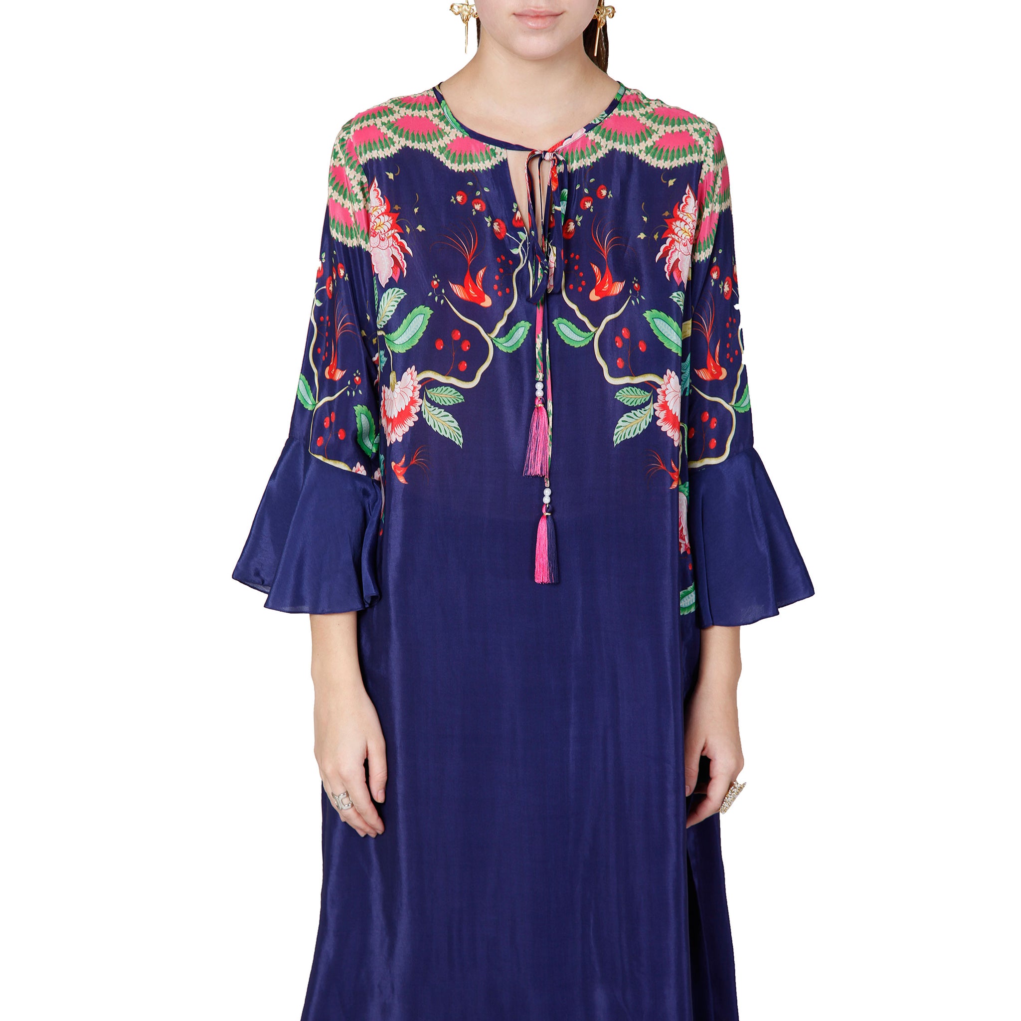 Printed Tunic with Bell Sleeves