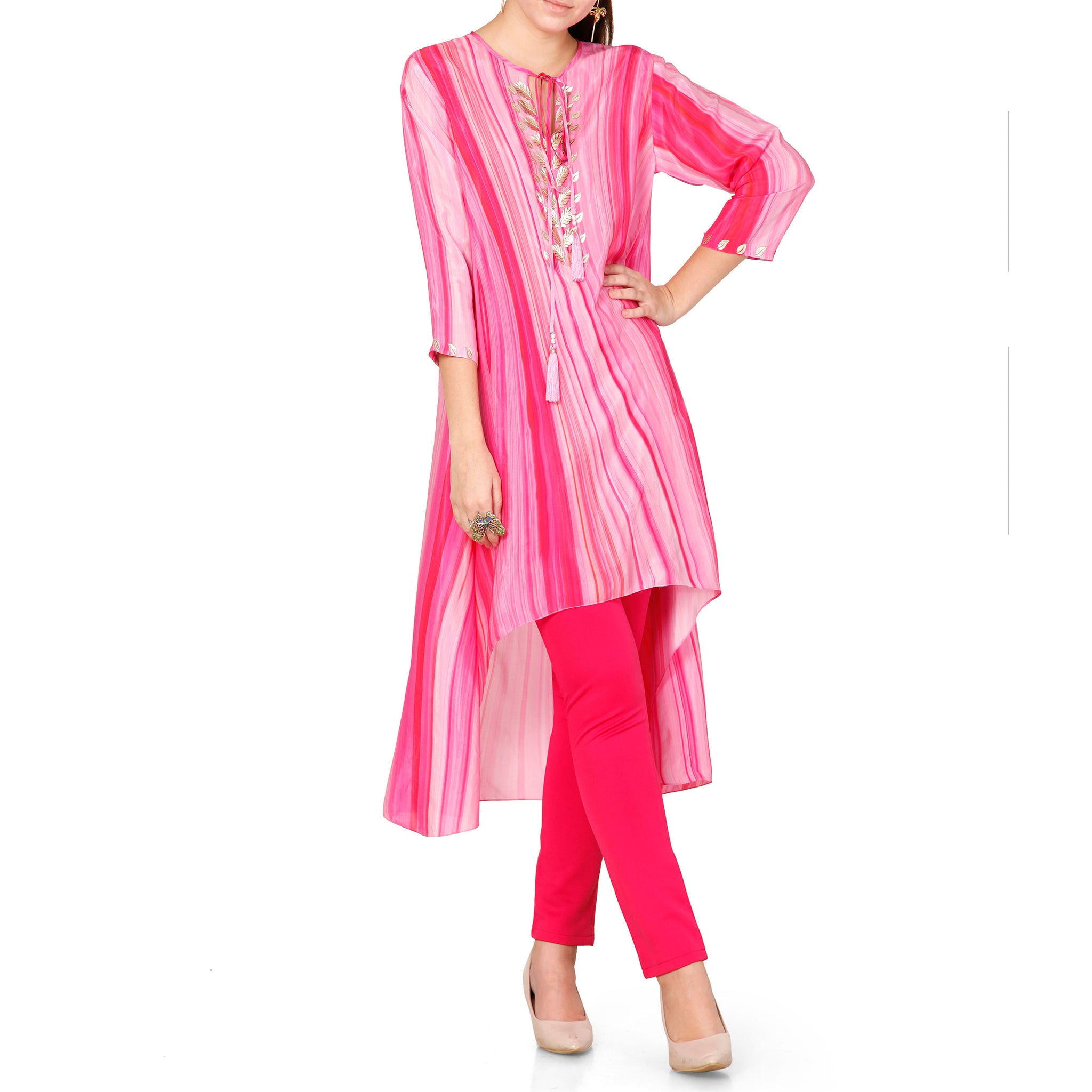 Embroidered High Low Kurta