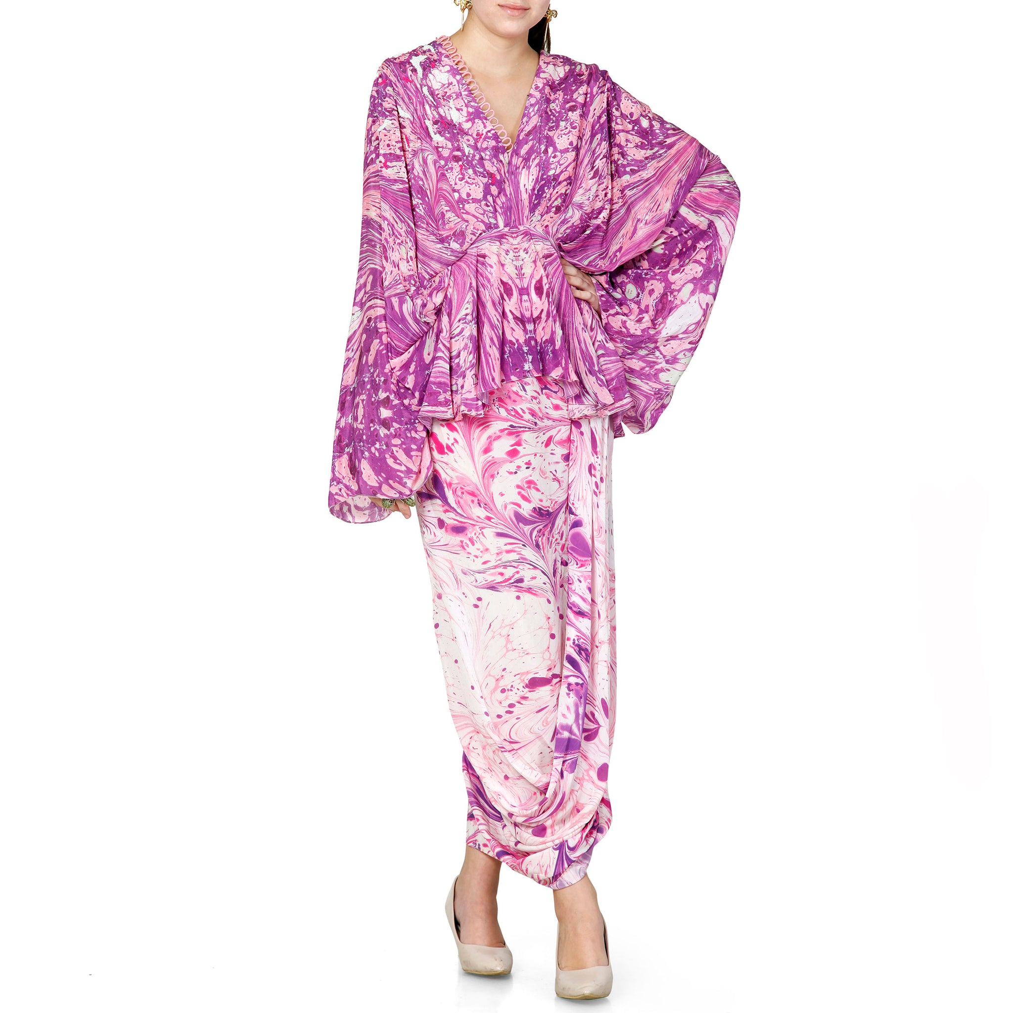 Printed Cowl Skirt