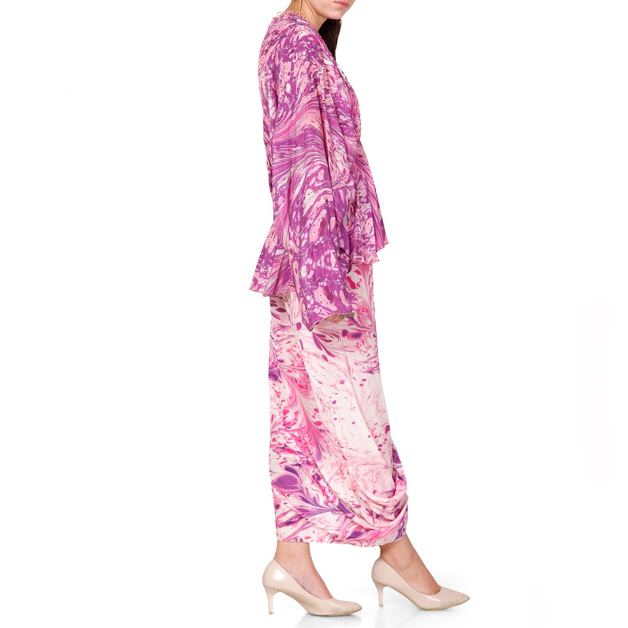 Printed Cowl Skirt