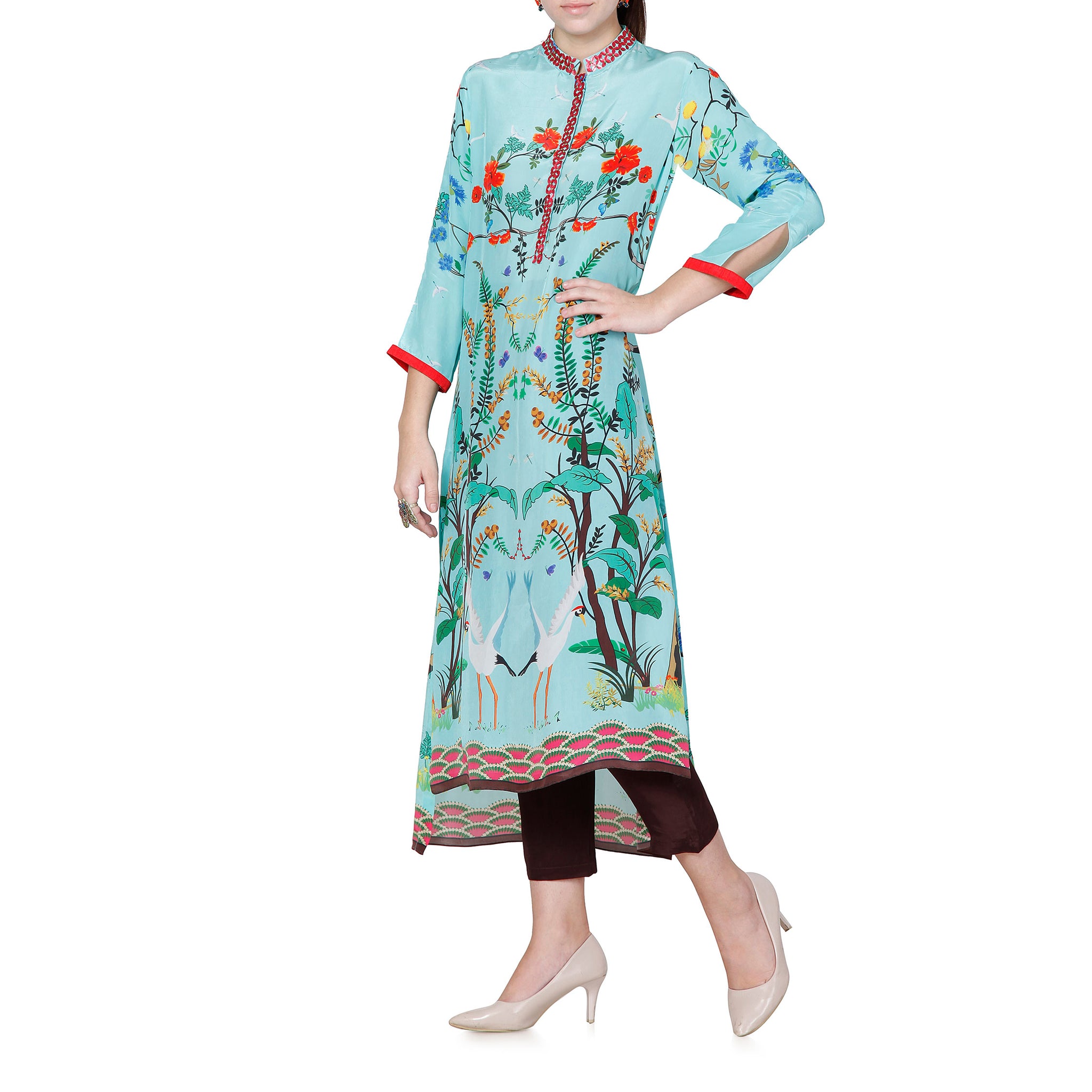 Embroidered Printed Tunic