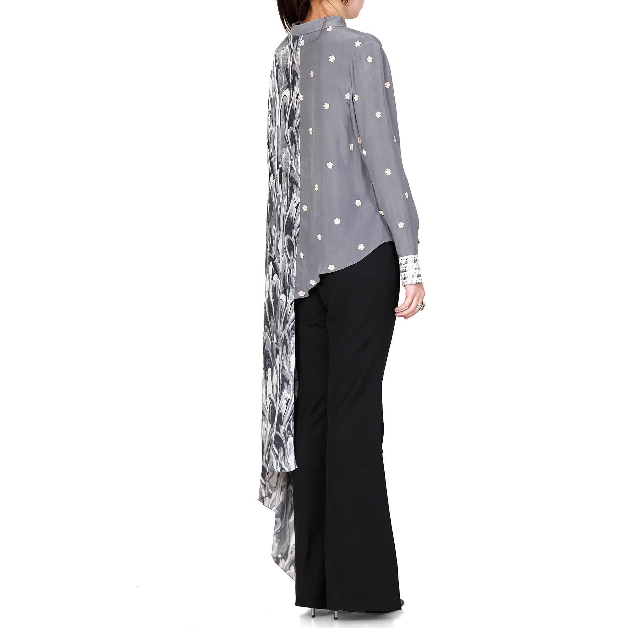 Embroidered Draped Shirt