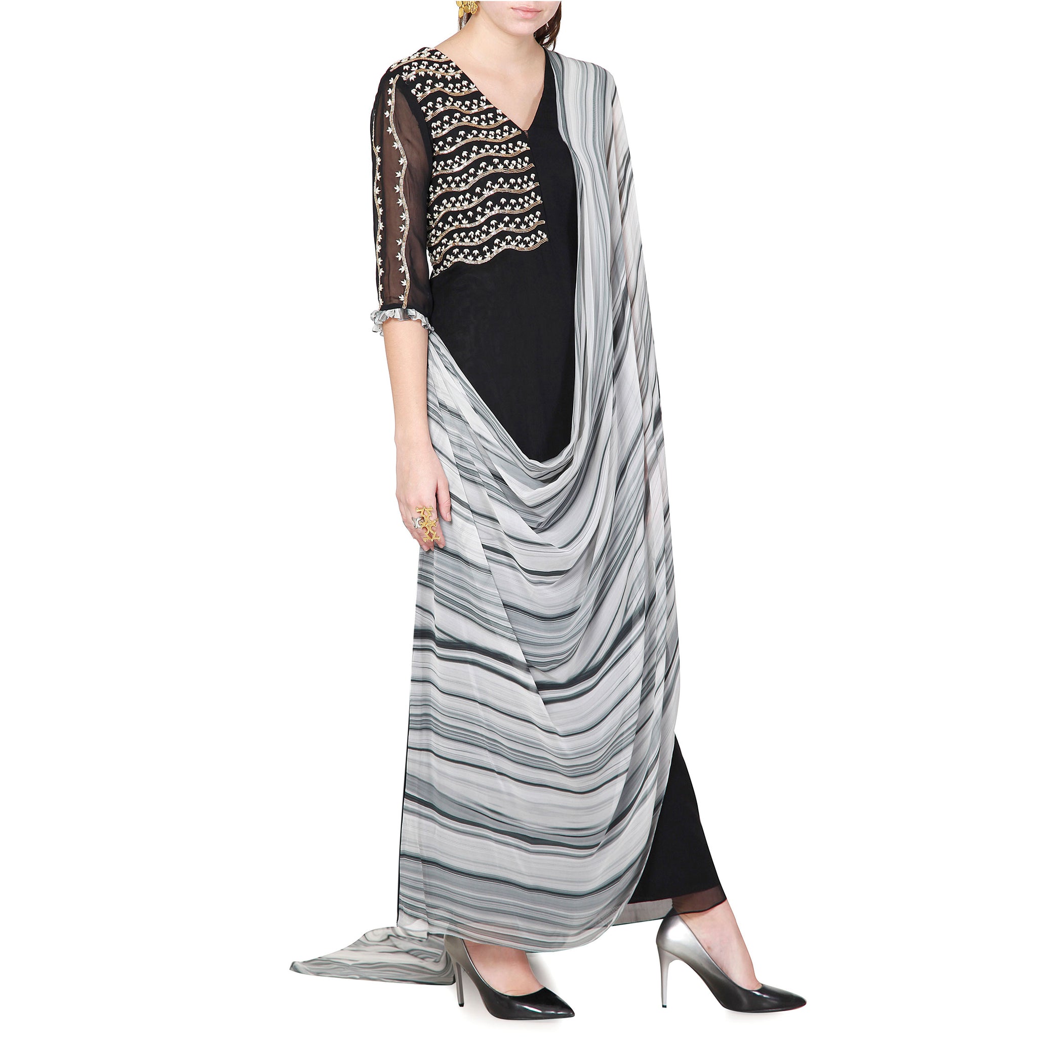 Draped Kurta with Pants