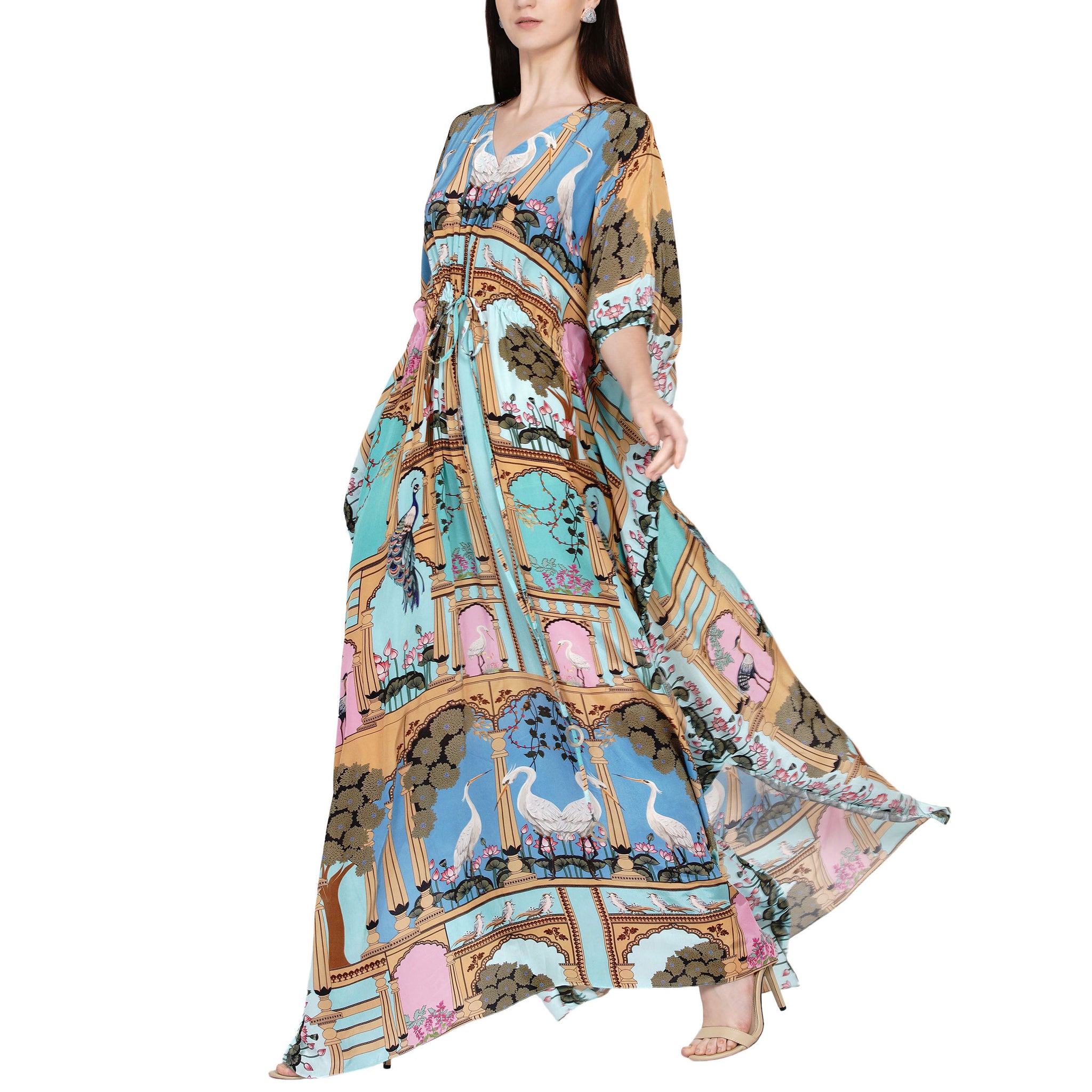 Printed kaftan with slit