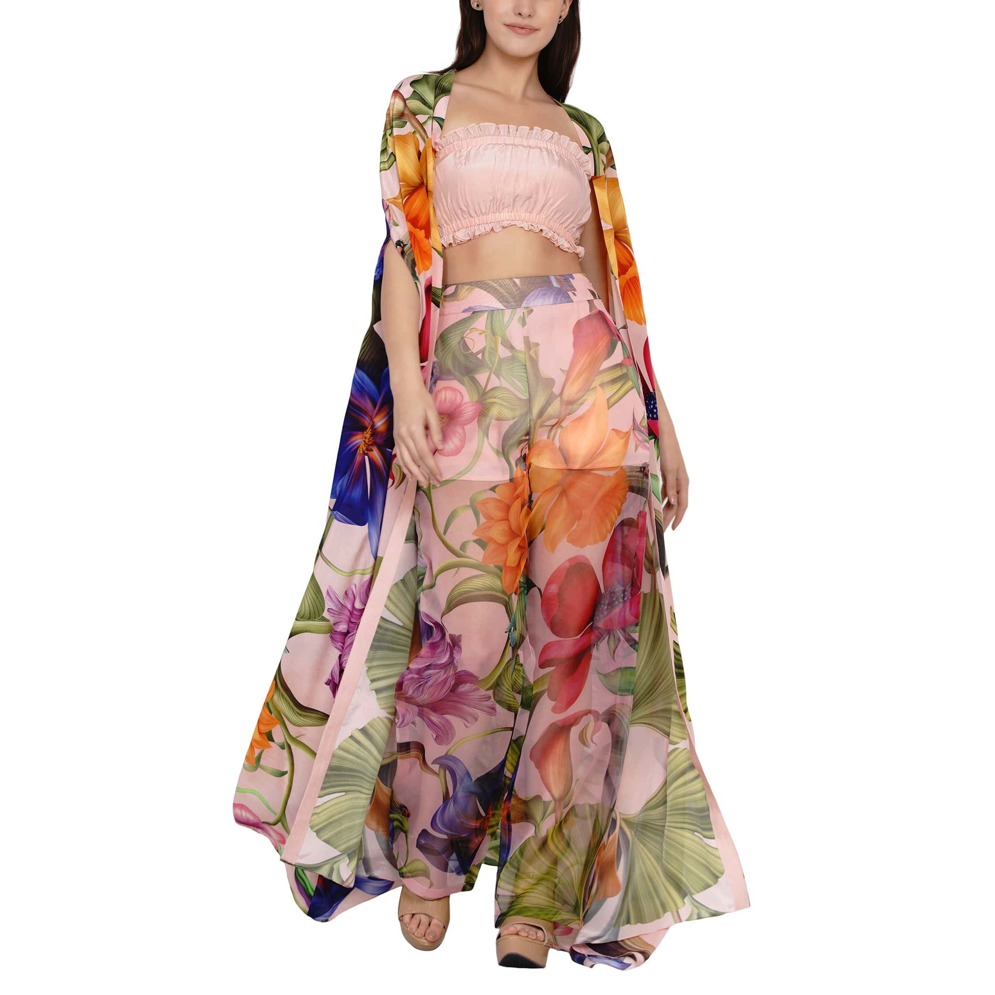 Printed Organza pants