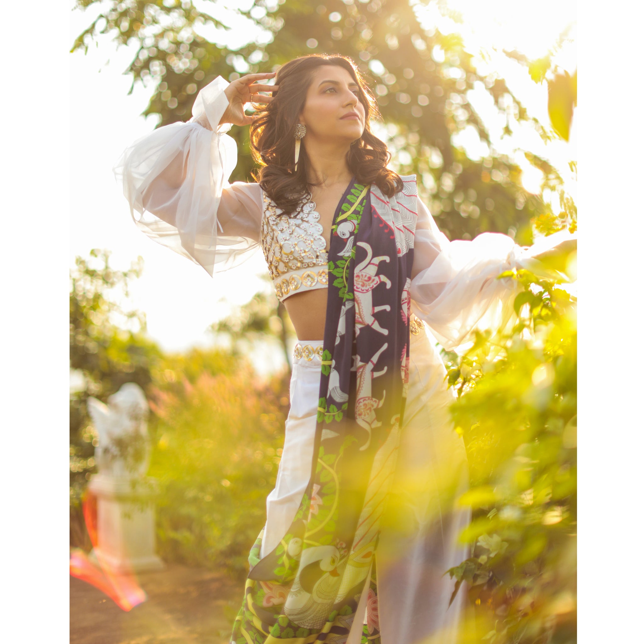 Embroidered Pre-draped Trouser Sari