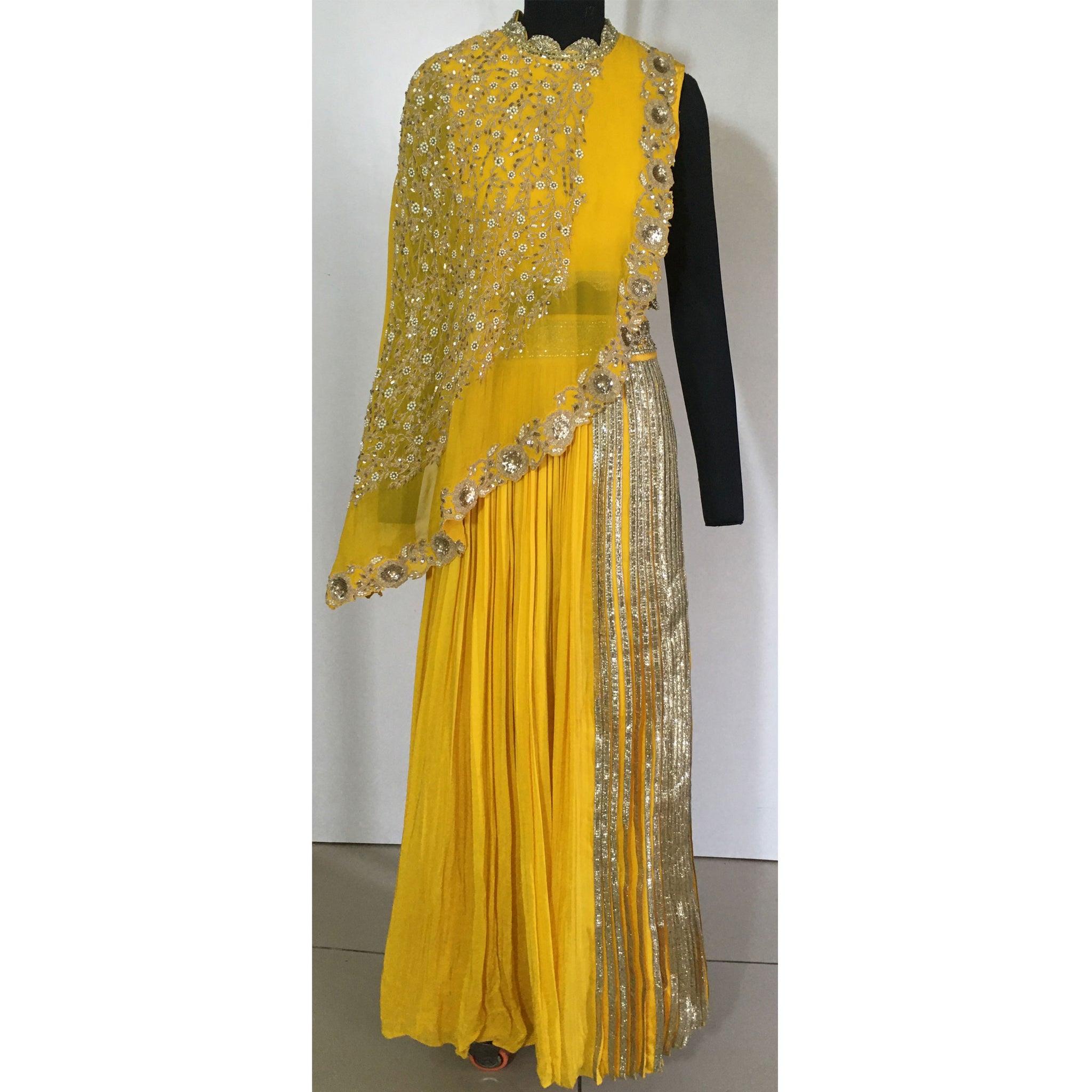 Embroidered Draped Lehenga Set