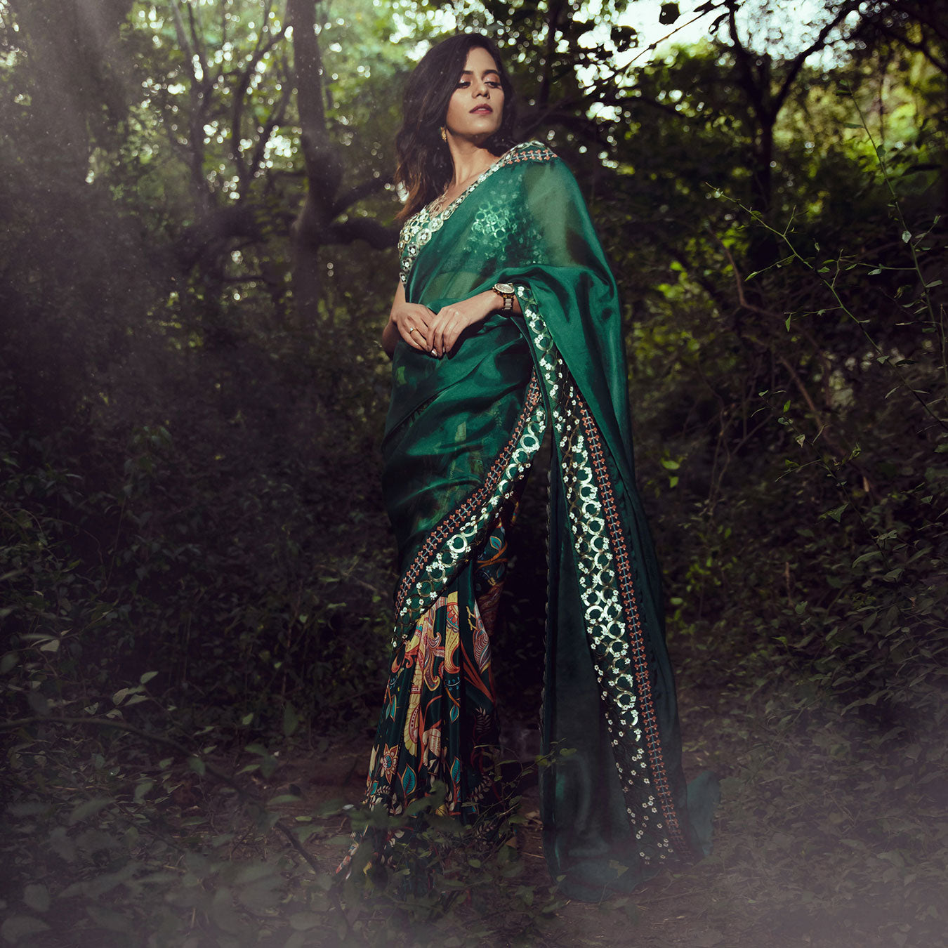 Embroidered Half & Half Sari