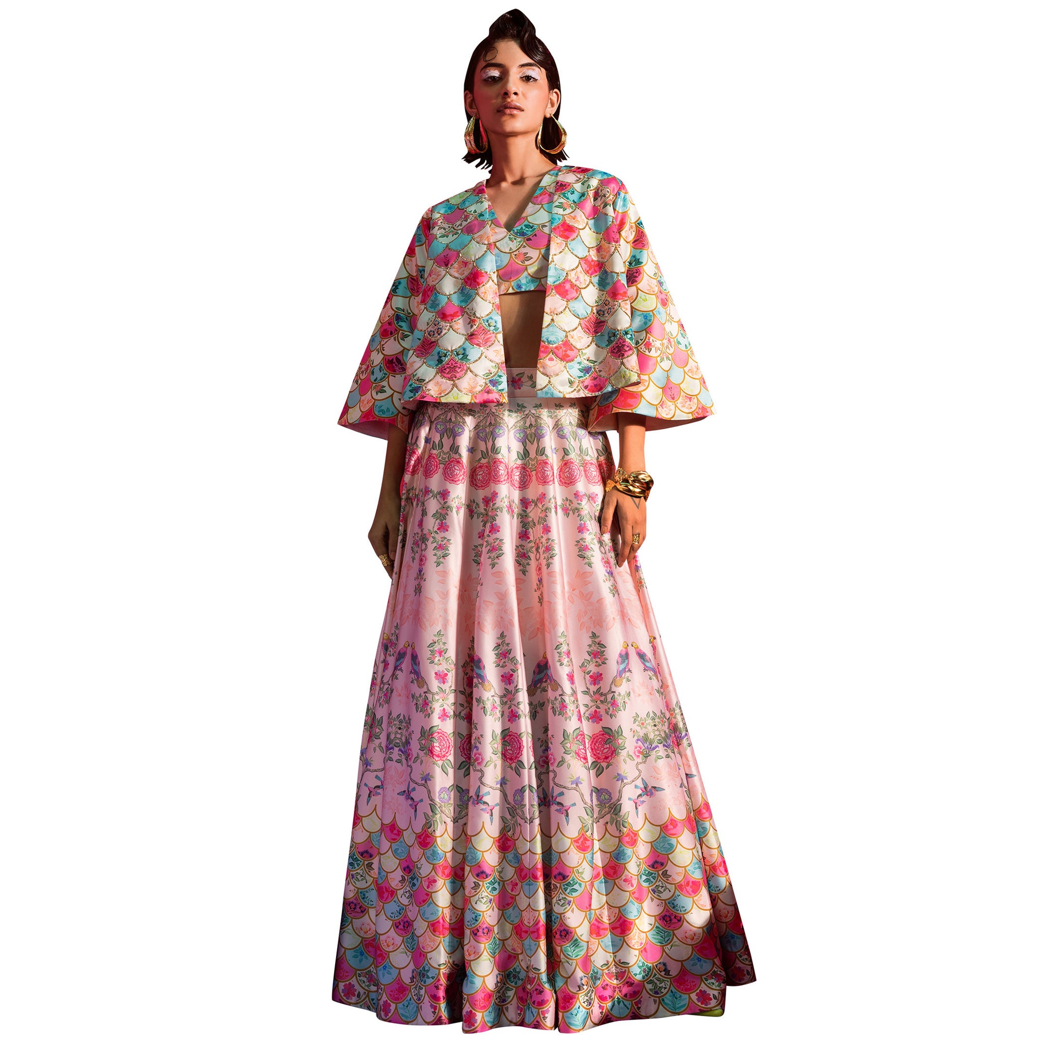 Embroidered Jacket Skirt Set