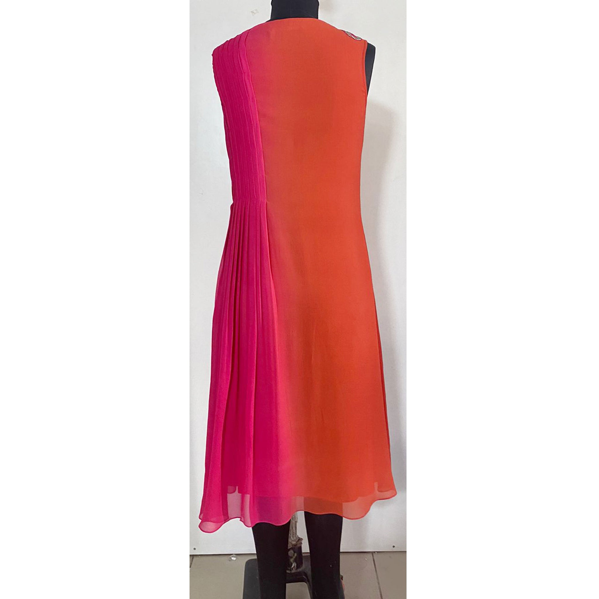 Embroidered Pleated Dress