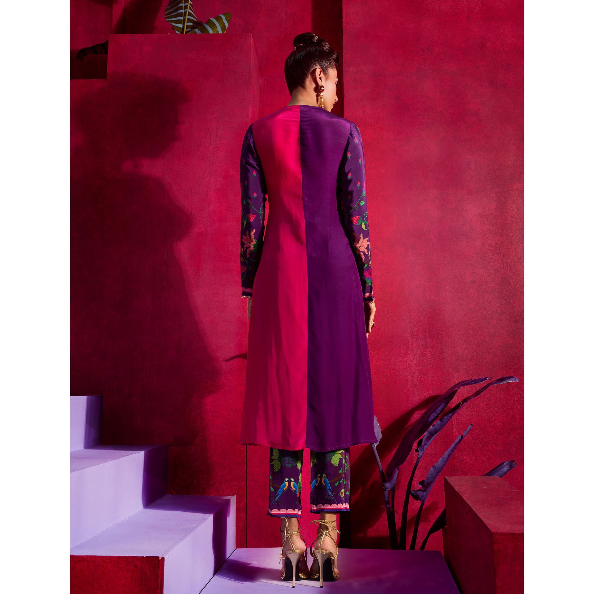 Embroidered Tunic Set with Knot Detail