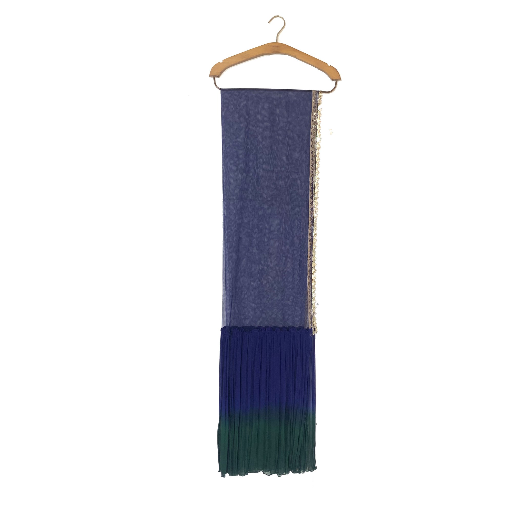 Embroidered Ombre Gown with Dupatta