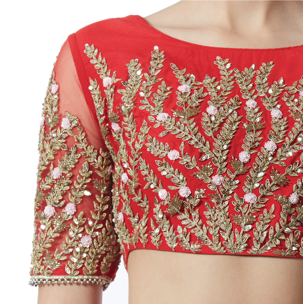 Embroidered Pre Draped Pants Sari