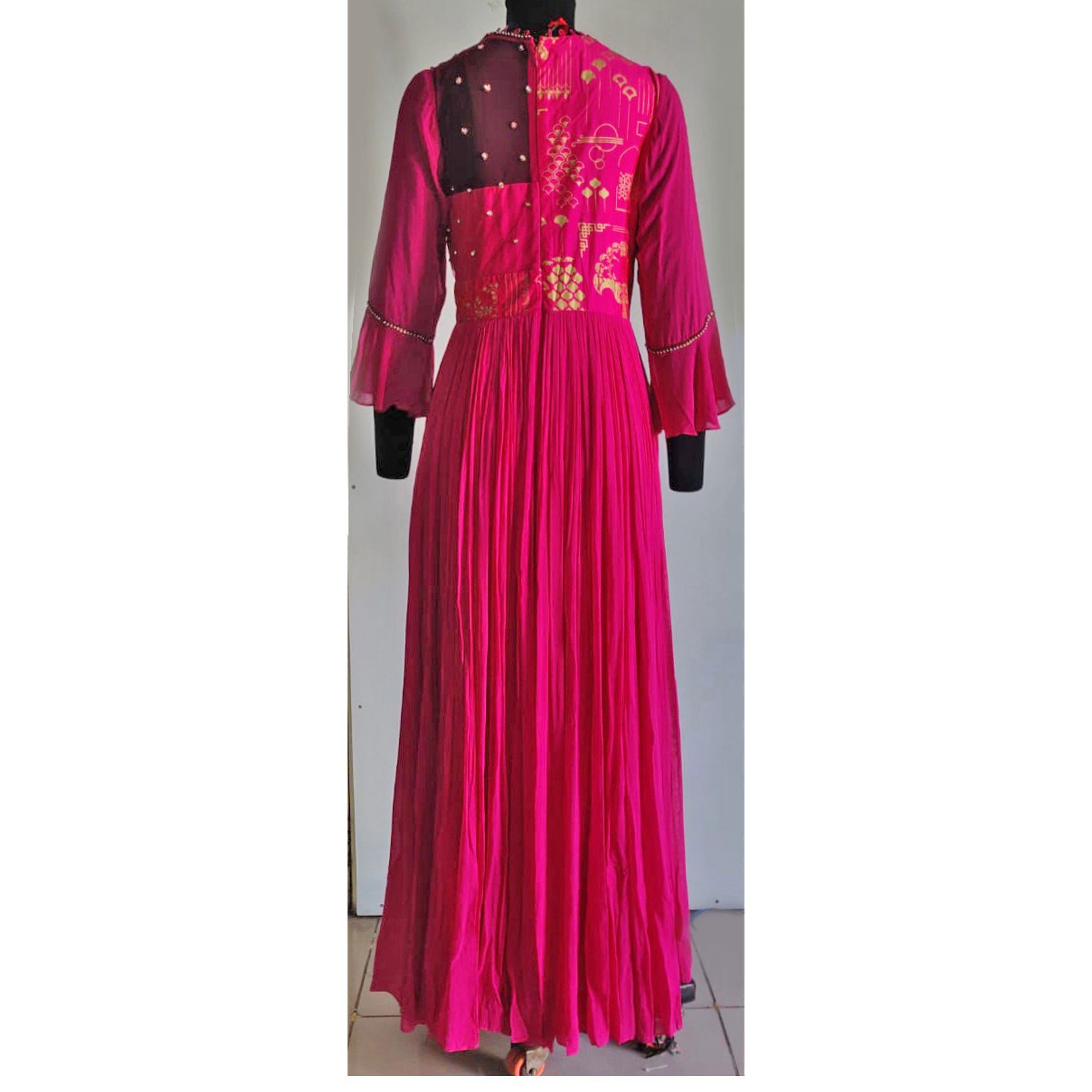 Hand Embroidered Draped Gown