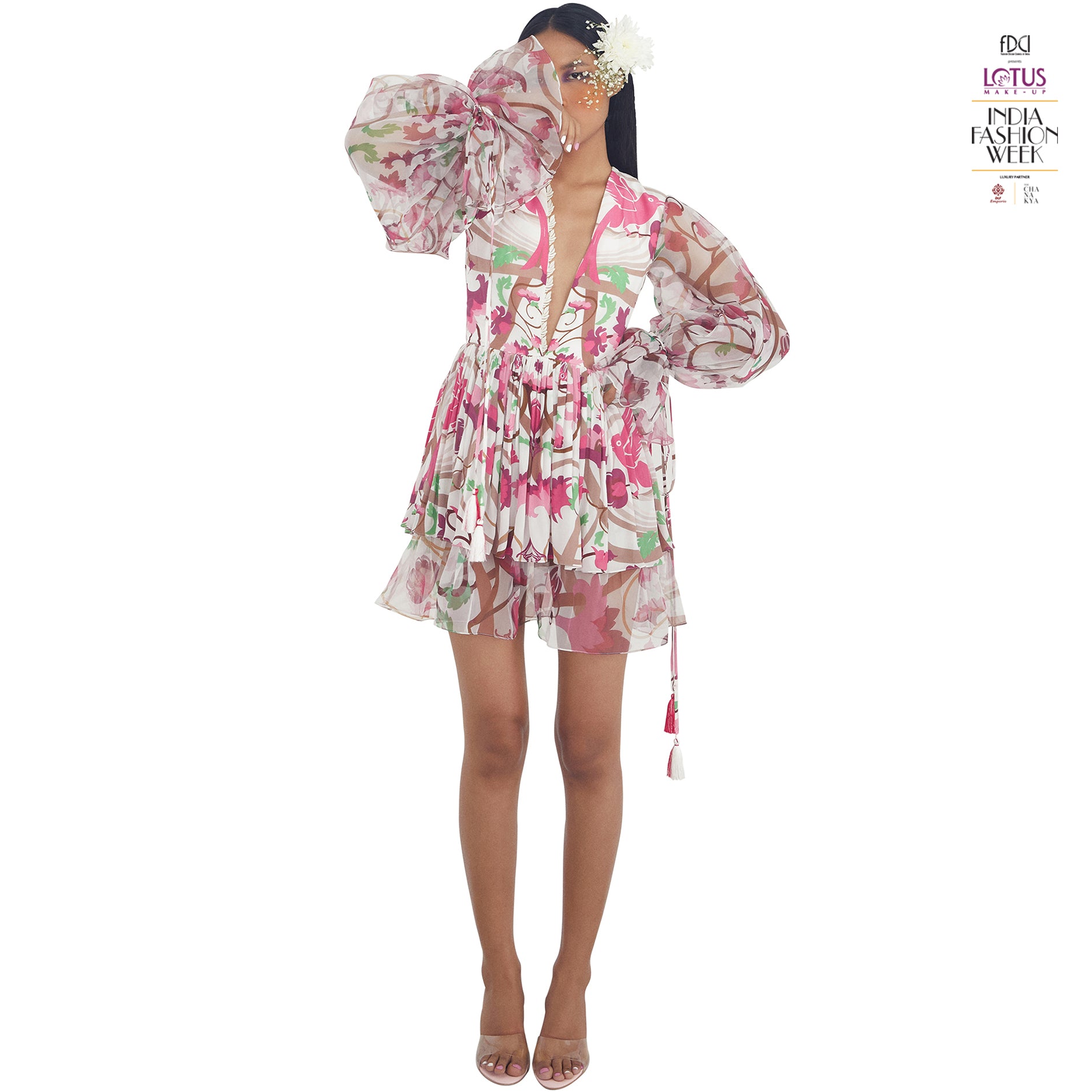 Embroidered Printed Dress