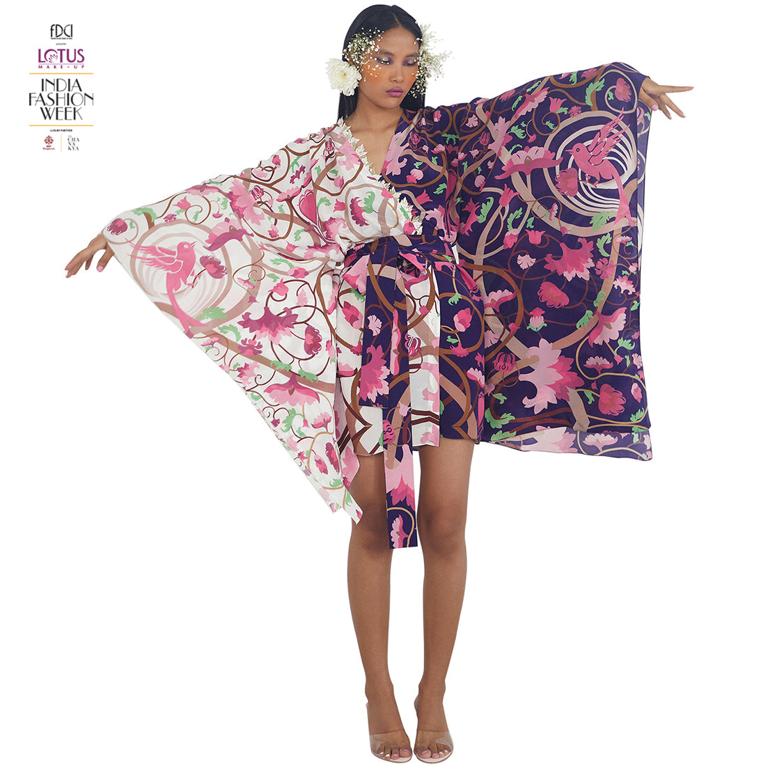 Embroidered Printed Kaftan