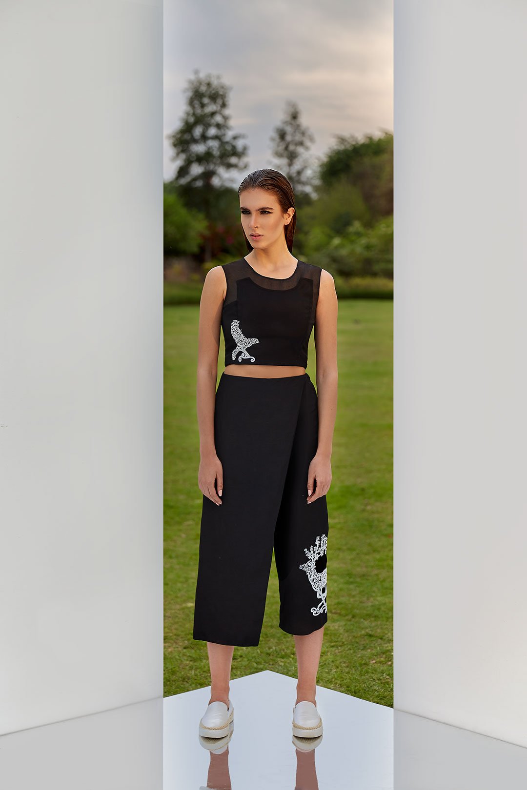 Embroidered Crop Top